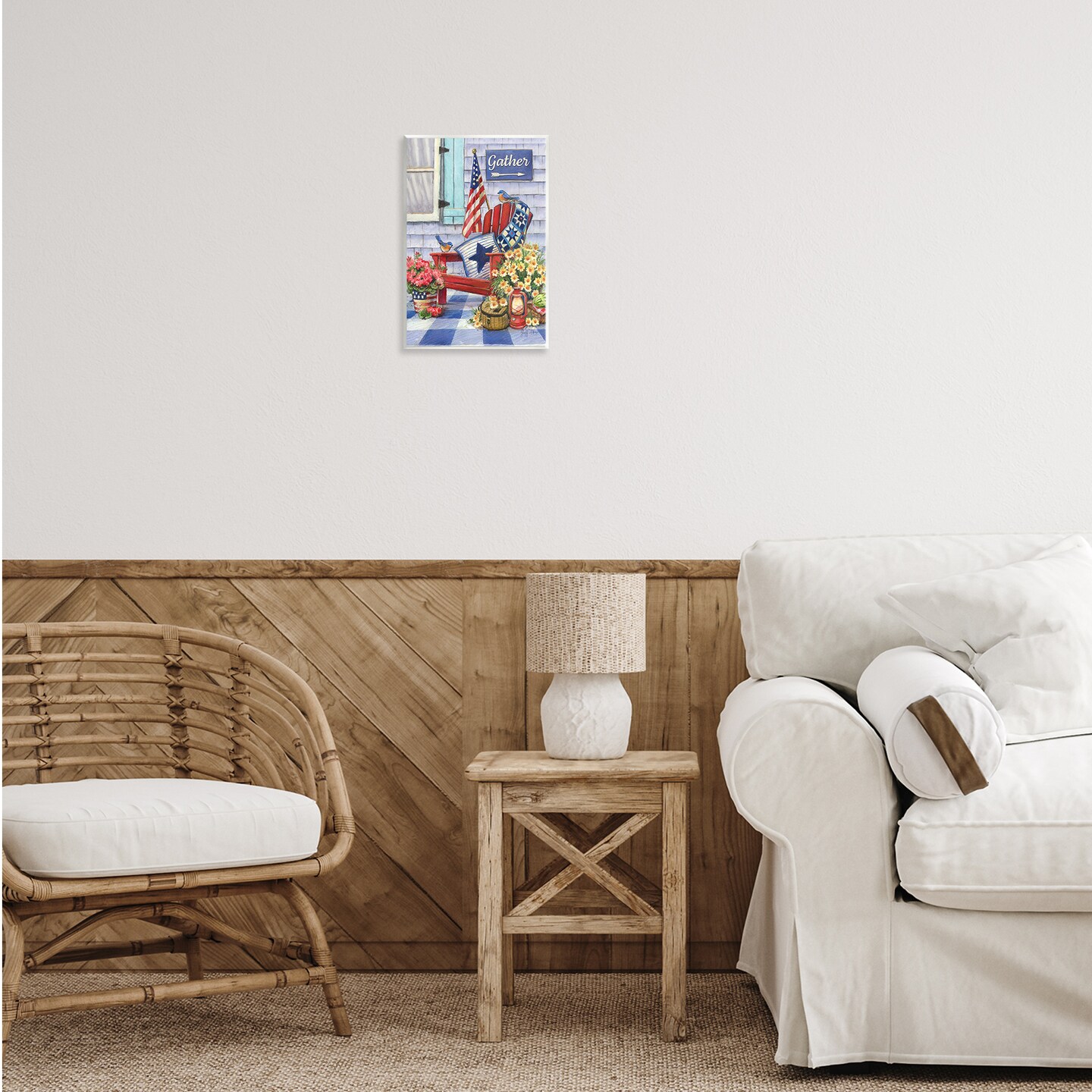 Stupell Industries Patriotic Porch View Wall Plaque Art Design by Geoff Allen