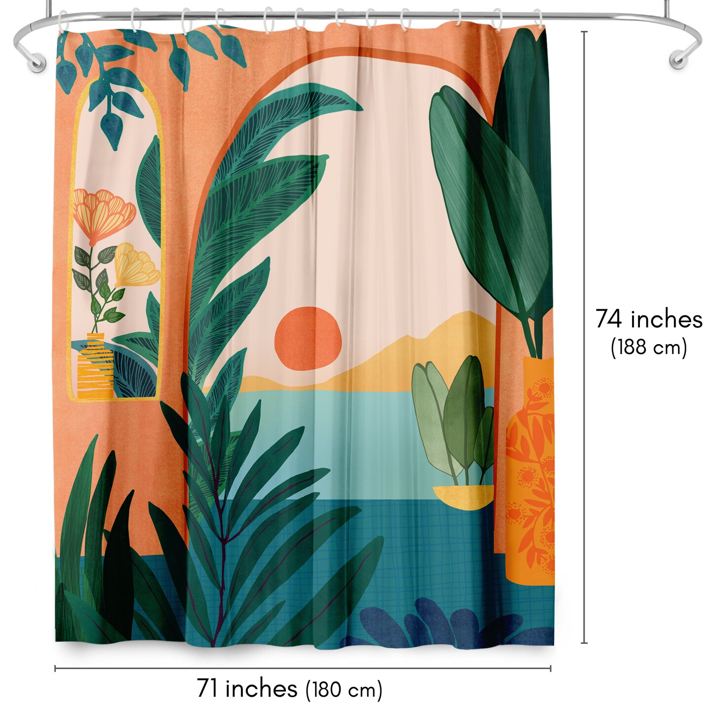 Americanflat 71" x 74" Shower Curtain, Ocean View by Modern Tropical