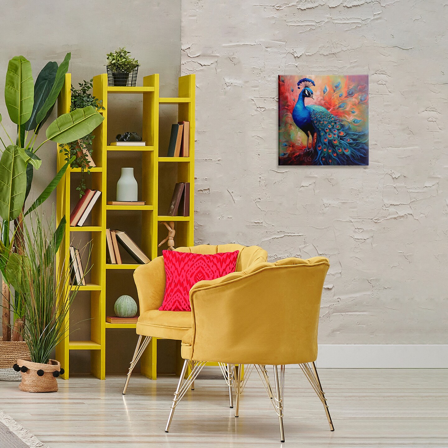 Stupell Industries Feathered Fantasy Peacock Canvas Wall Art Design by Lazar Studio