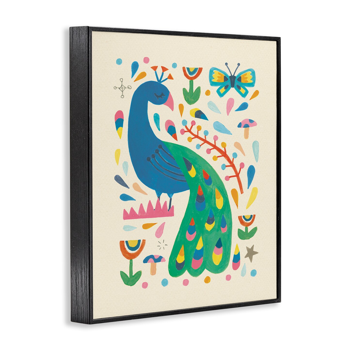 Stupell Industries Pretty Peacock Patterns Framed Giclee Wall Art Design by Irene Chan