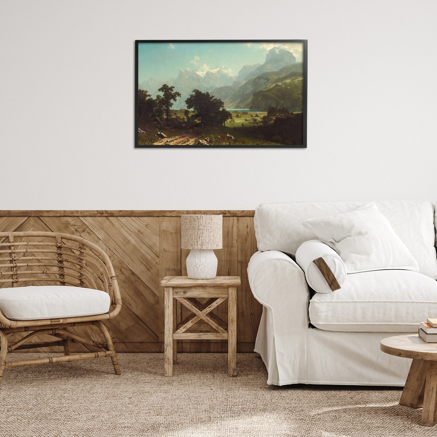 Stupell Industries Classical Bierstadt Lake Lucerne Framed Giclee Wall Art Design by one1000paintings