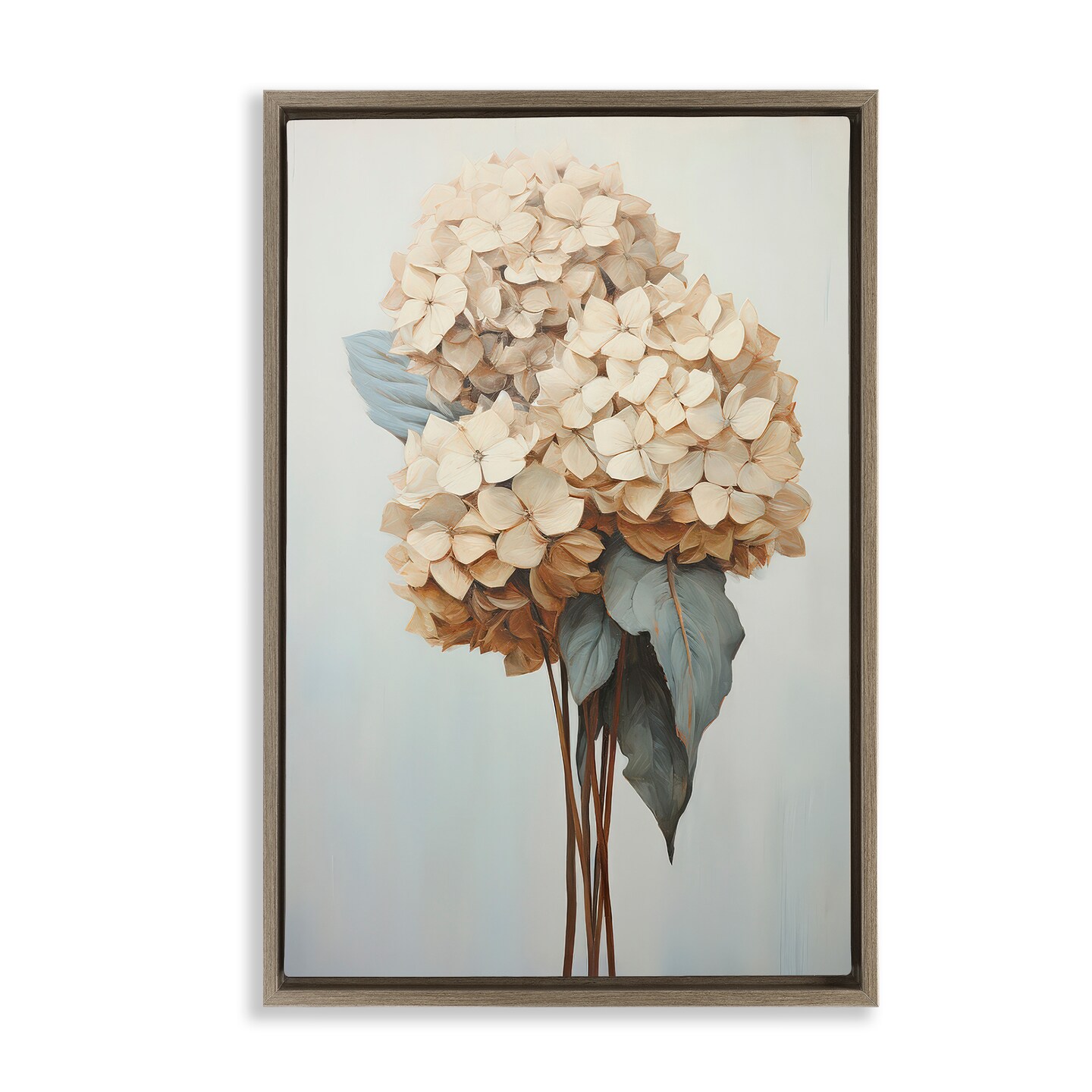 Stupell Industries Vintage Hydrangea Florets Framed Floater Canvas Wall Art Design by Petals Prints Design