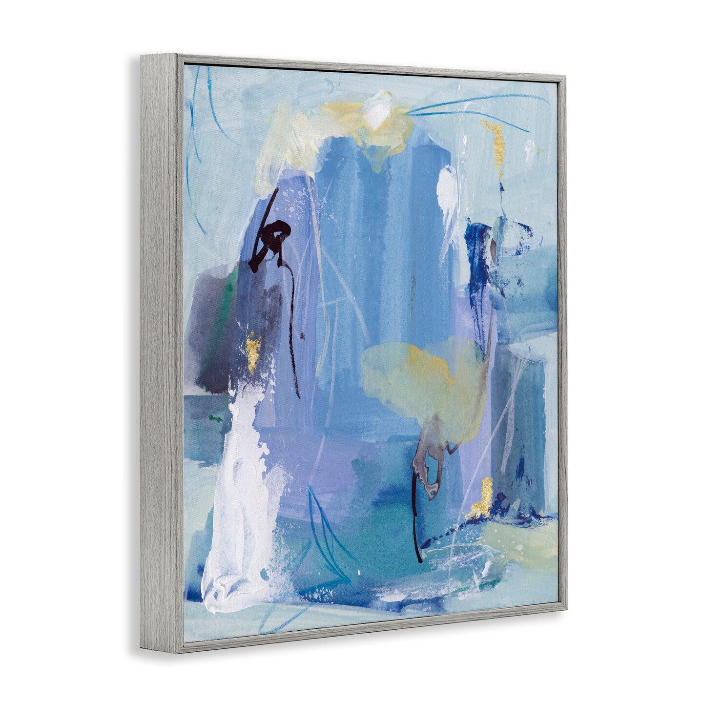 Stupell Industries Blue Abstract with Squiggles Framed Giclee Wall Art Design by Grace Popp