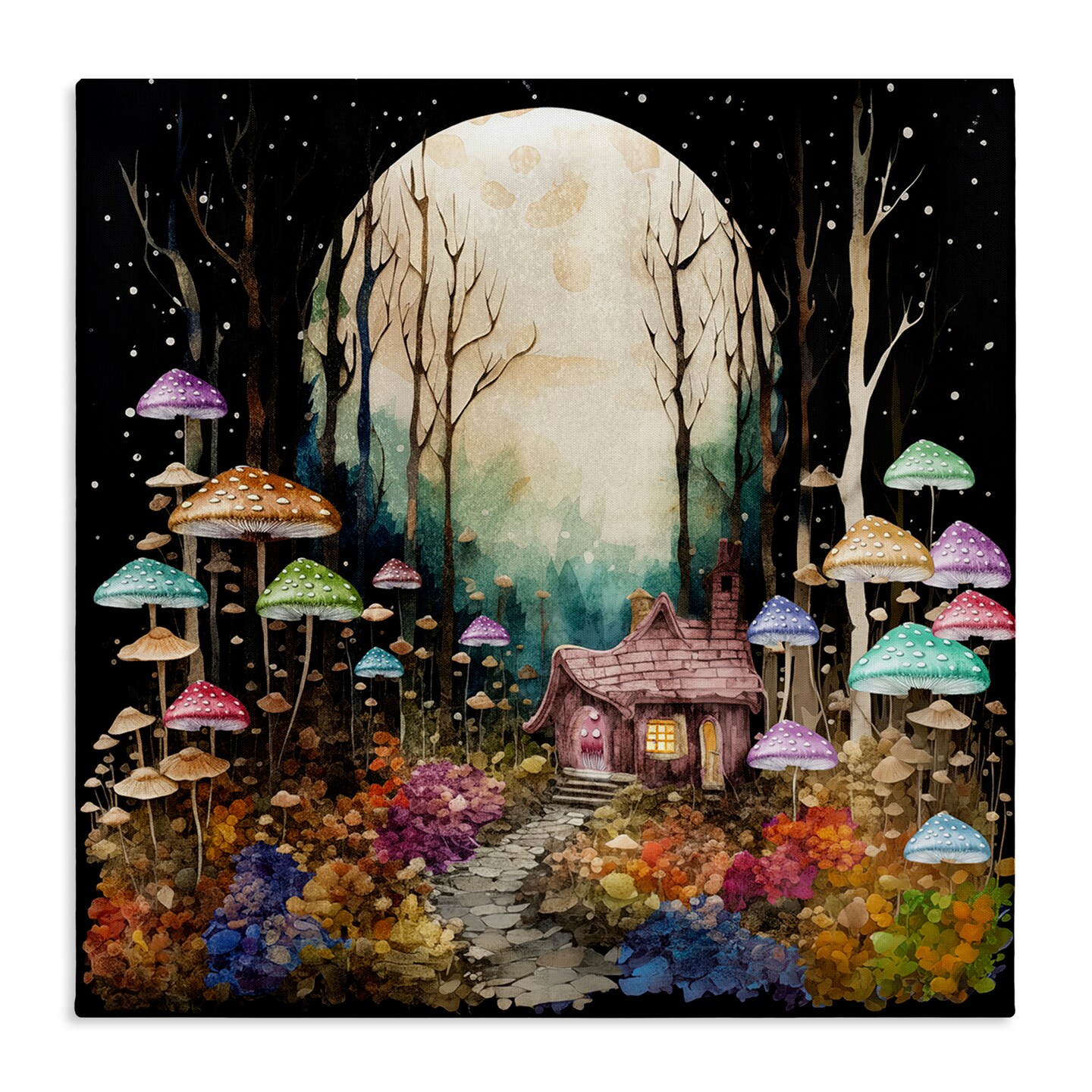 Stupell Industries Quirky Mushroom Forest Canvas Wall Art Design by Sasha