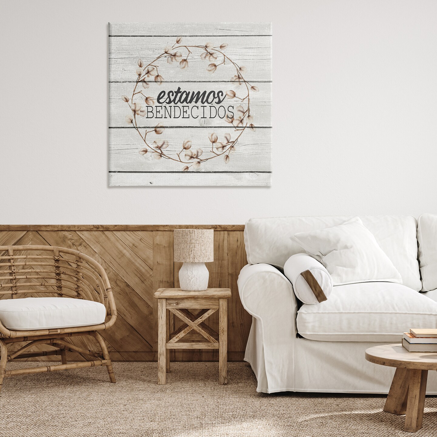 Stupell Industries Estamos Bendecidos con Algod&#xF3;n Canvas Wall Art