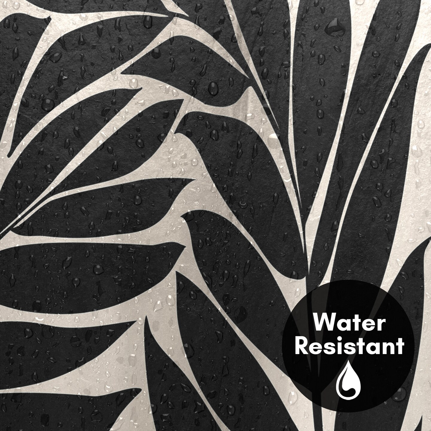 Black Seagrass Shapes by Modern Tropical Shower Curtain 71" x 74"