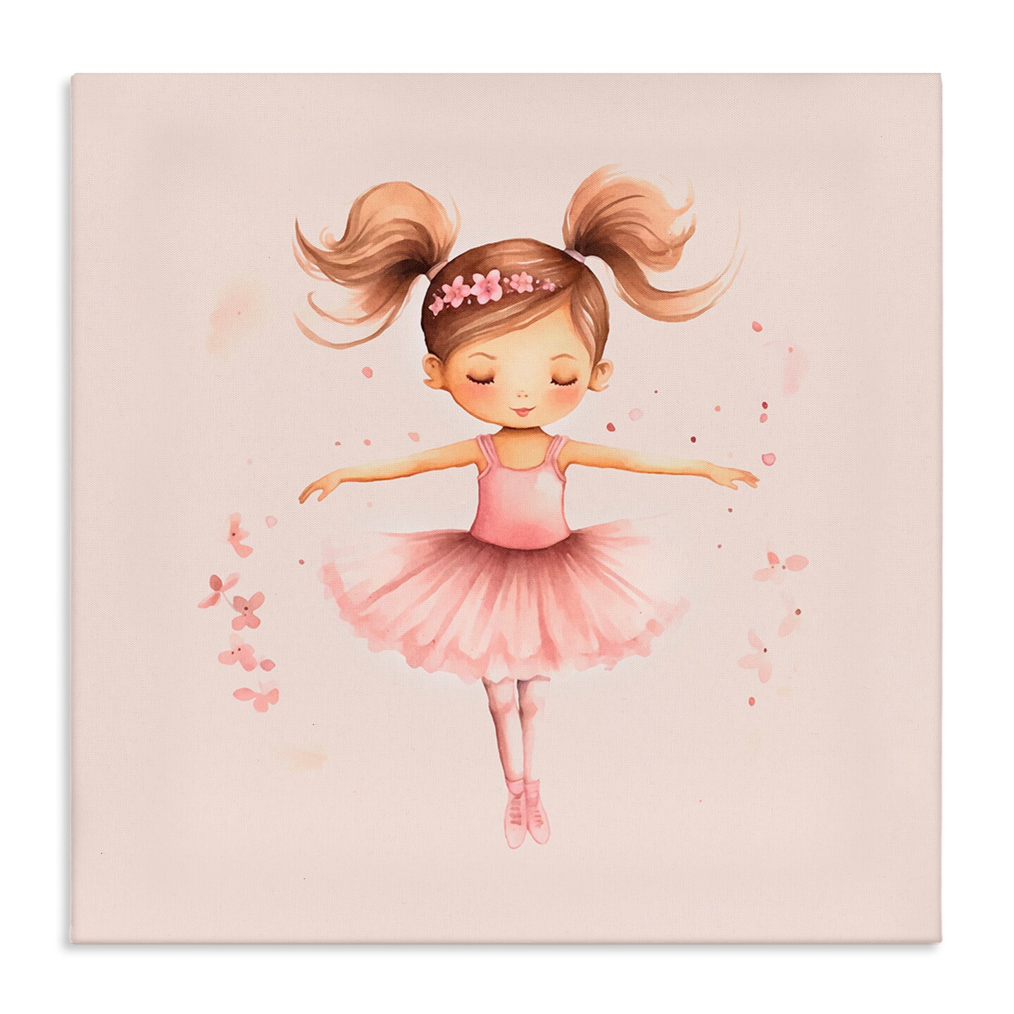 Stupell Industries Ballerina Dancer Girl Canvas Wall Art Design by