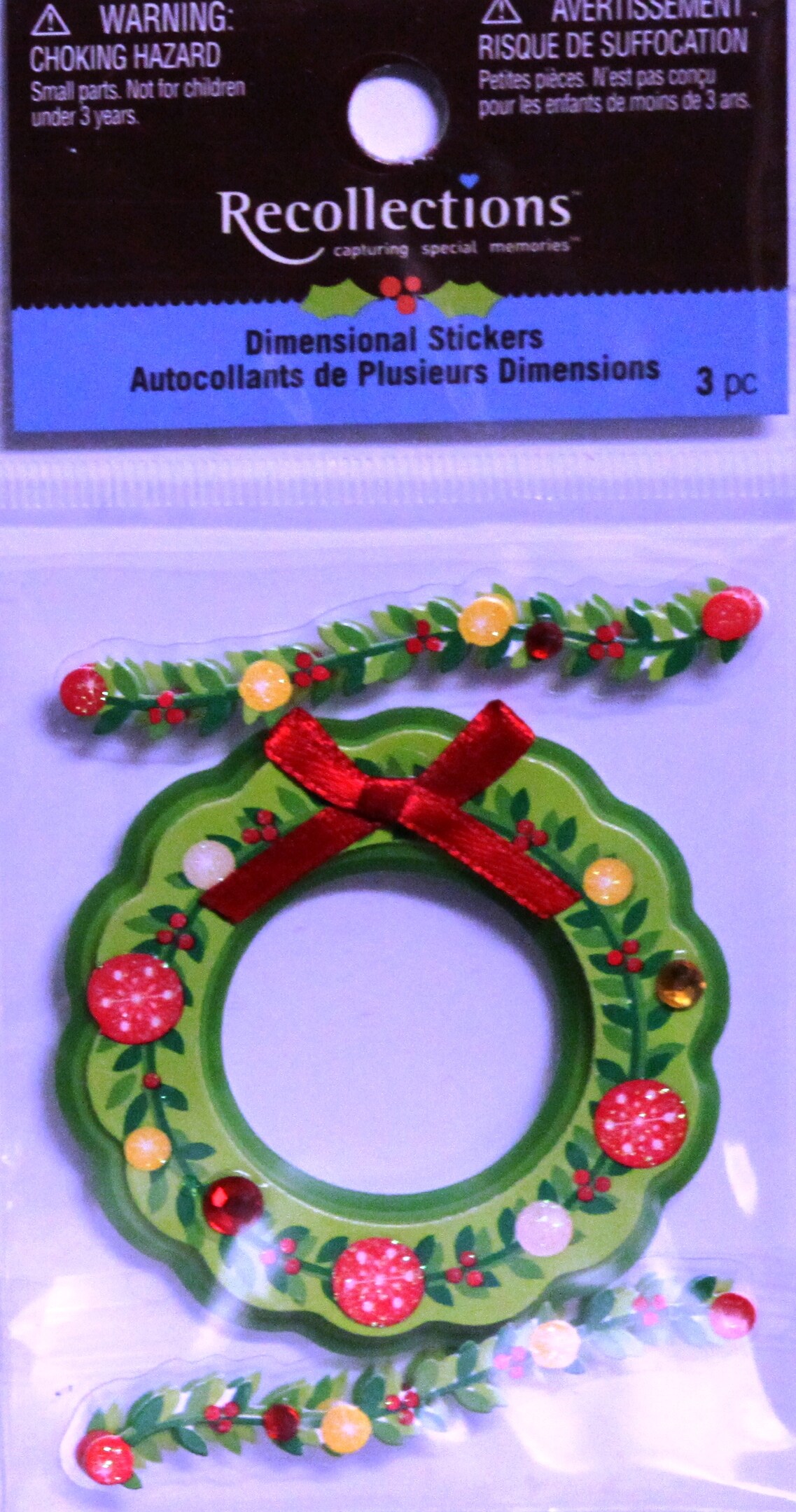 Recollections Christmas Wreath Vintage Stickers