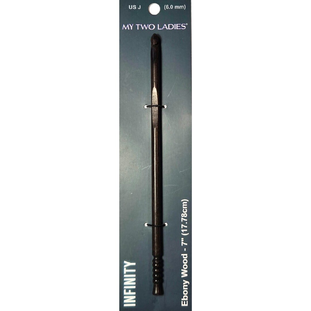 My Two Ladies | Infinity | Crochet Hook | Ebony | w/thumb print | 12 Sizes