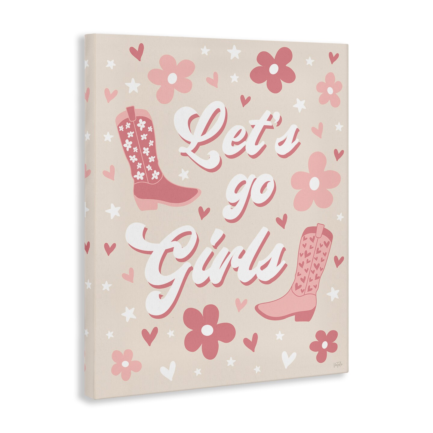 Stupell Industries Groovy Let's Go Girls Canvas Wall Art Design by Natalie Carpentieri