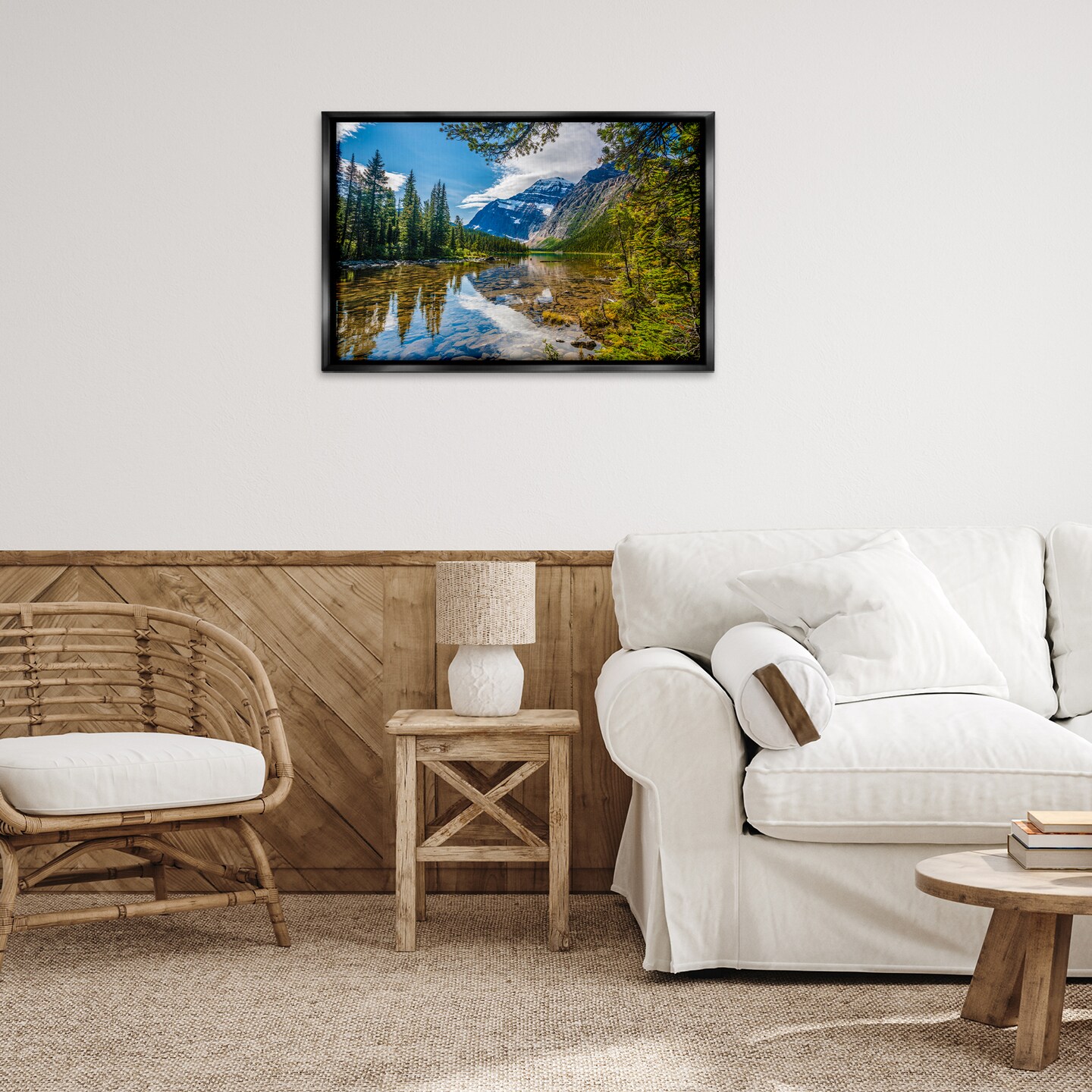Stupell Industries Mountain Valley&#x27;s Stream Framed Floater Canvas Wall Art Design by Marty Hulsebos