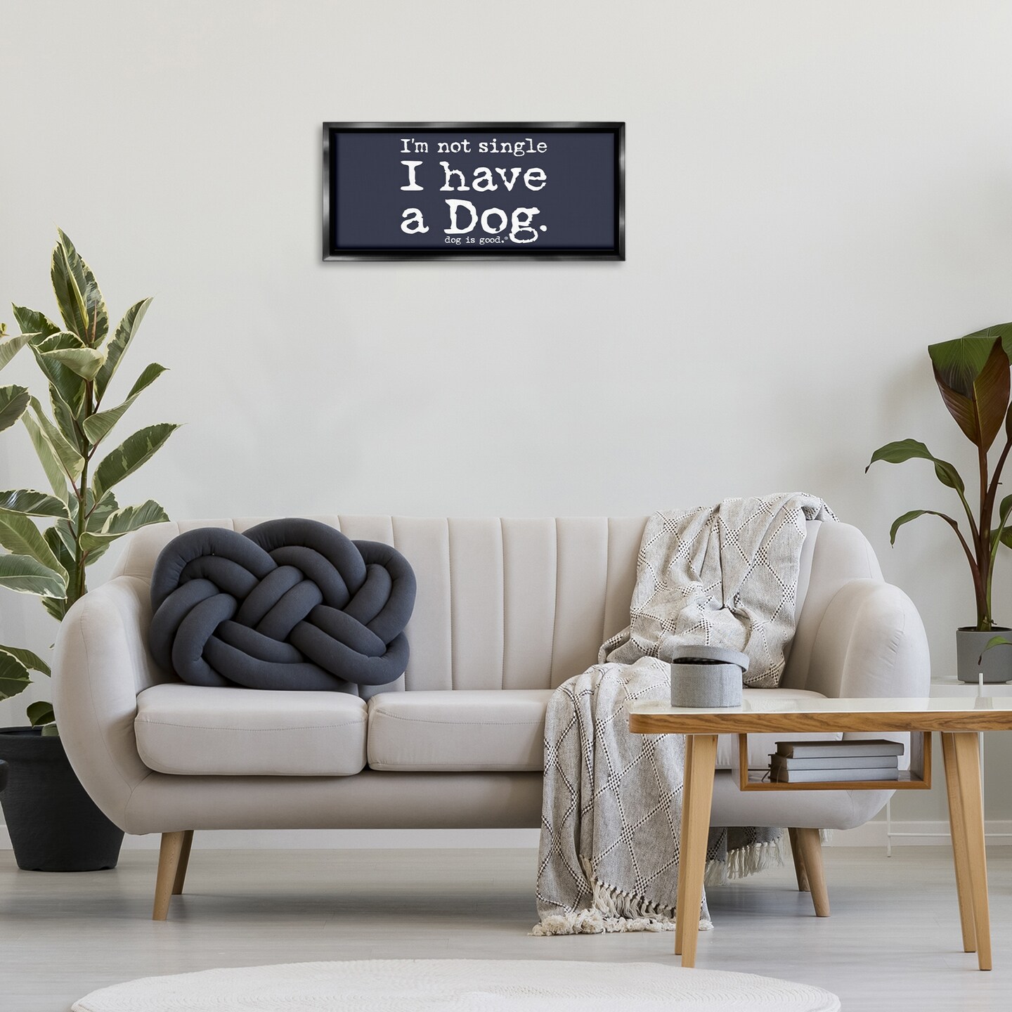 Stupell Industries Not Single Have a Dog Framed Floater Canvas Wall Art Design by Dog Is Good