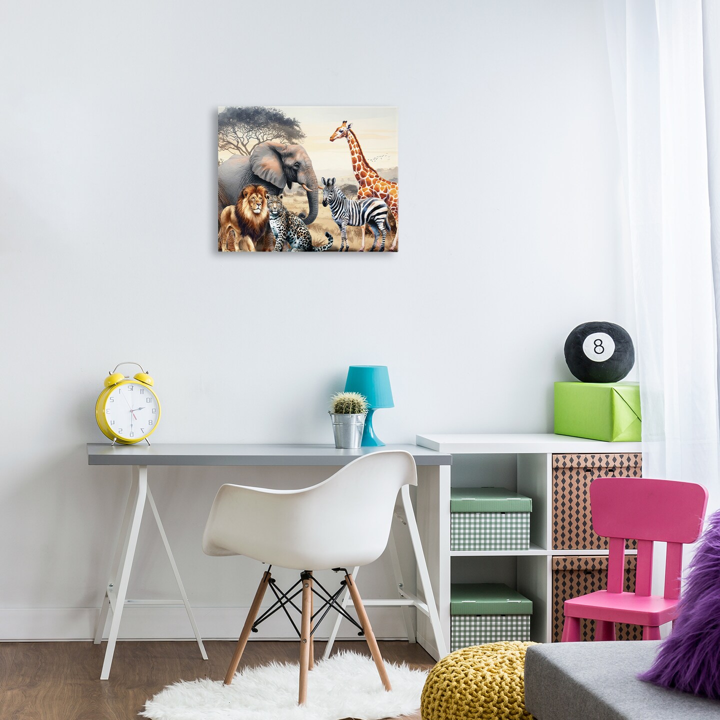 Stupell Industries Grouped Jungle Animals Canvas Wall Art Design by Nicole DeCamp