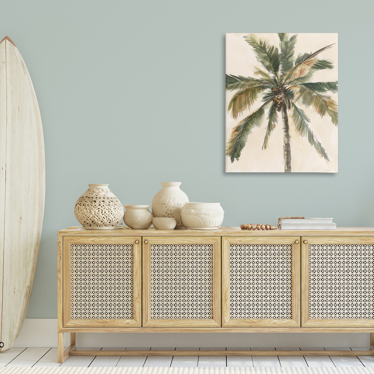Stupell Industries Palm Tree on Beige Canvas Wall Art Design by Ethan Harper