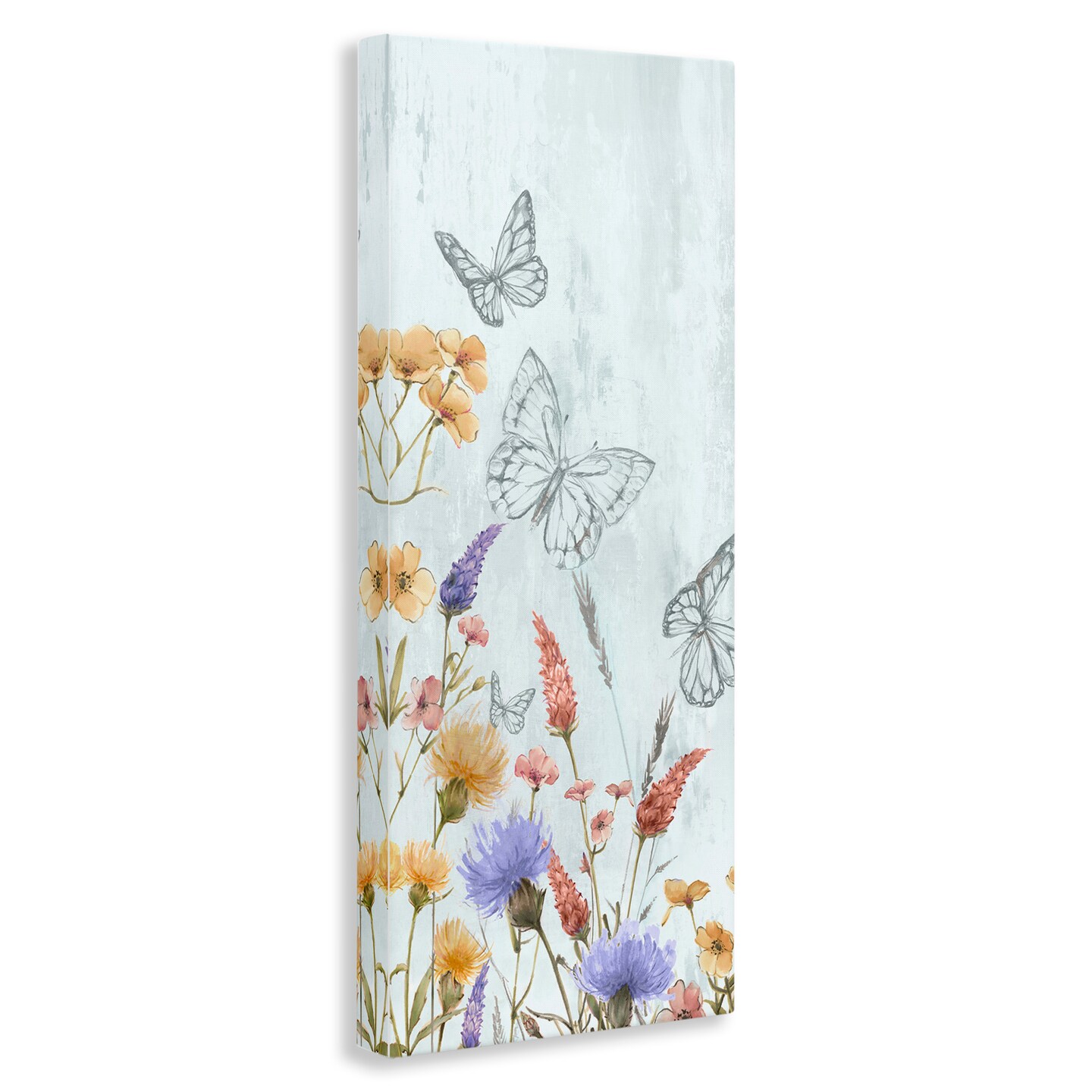 Stupell Industries Butterfly Outlines &#x26; Florals Canvas Wall Art Design by Alex Black