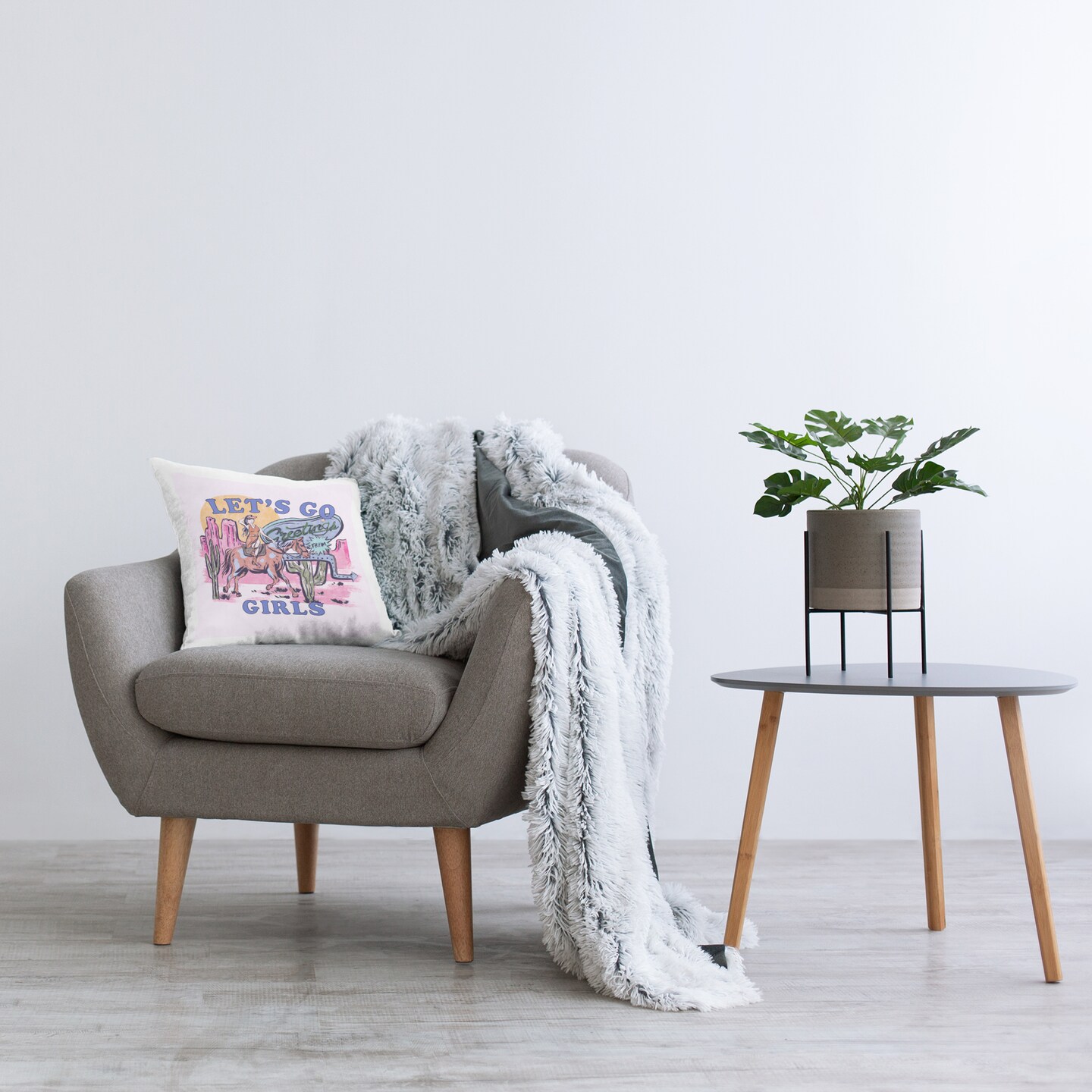 Western Let&#x27;s Go Girls Decorative Printed Throw Pillow Design by Melissa Wang, 18 x 7 x 18