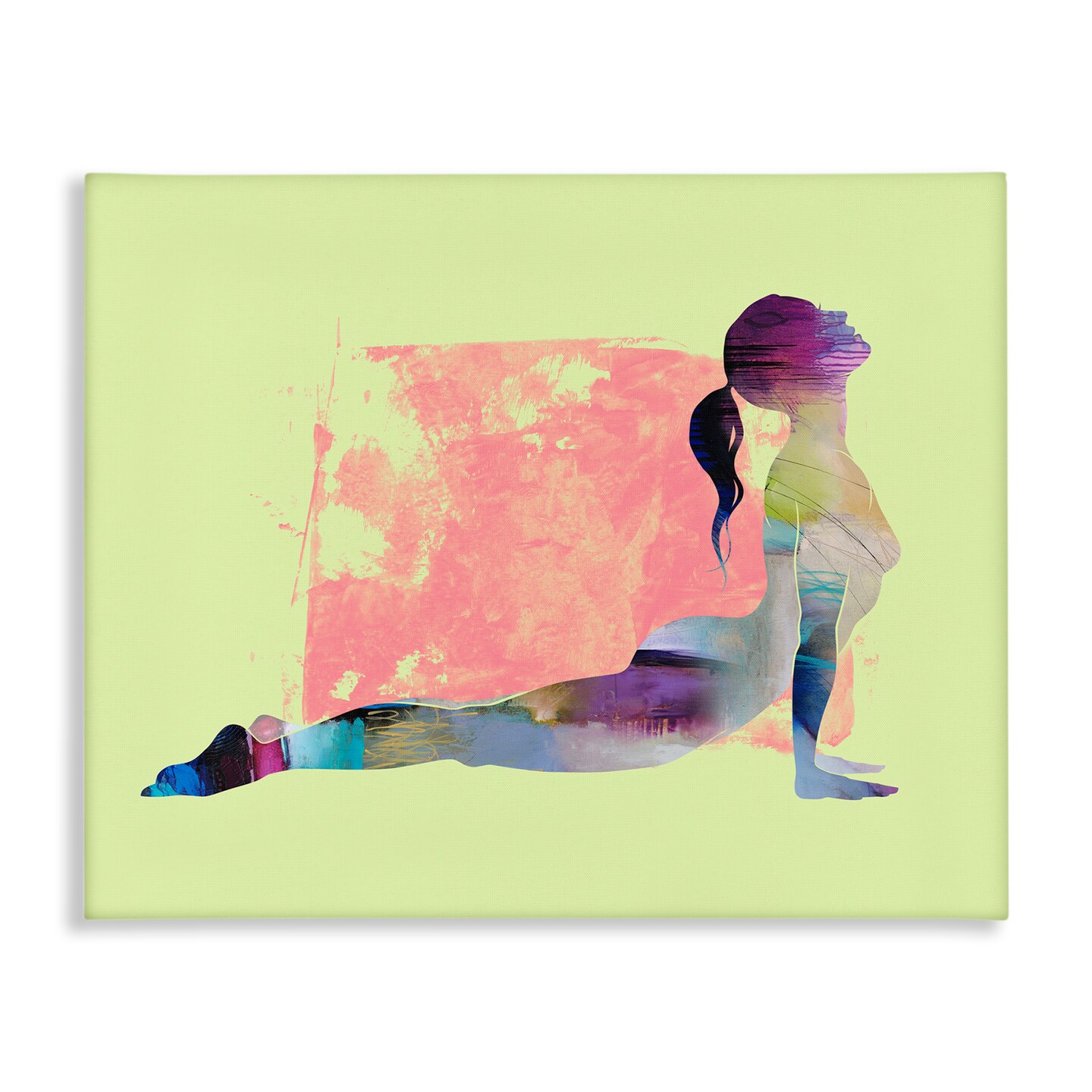 Stupell Industries Yoga Pose on Yellow Canvas Wall Art Design by Tim Parker