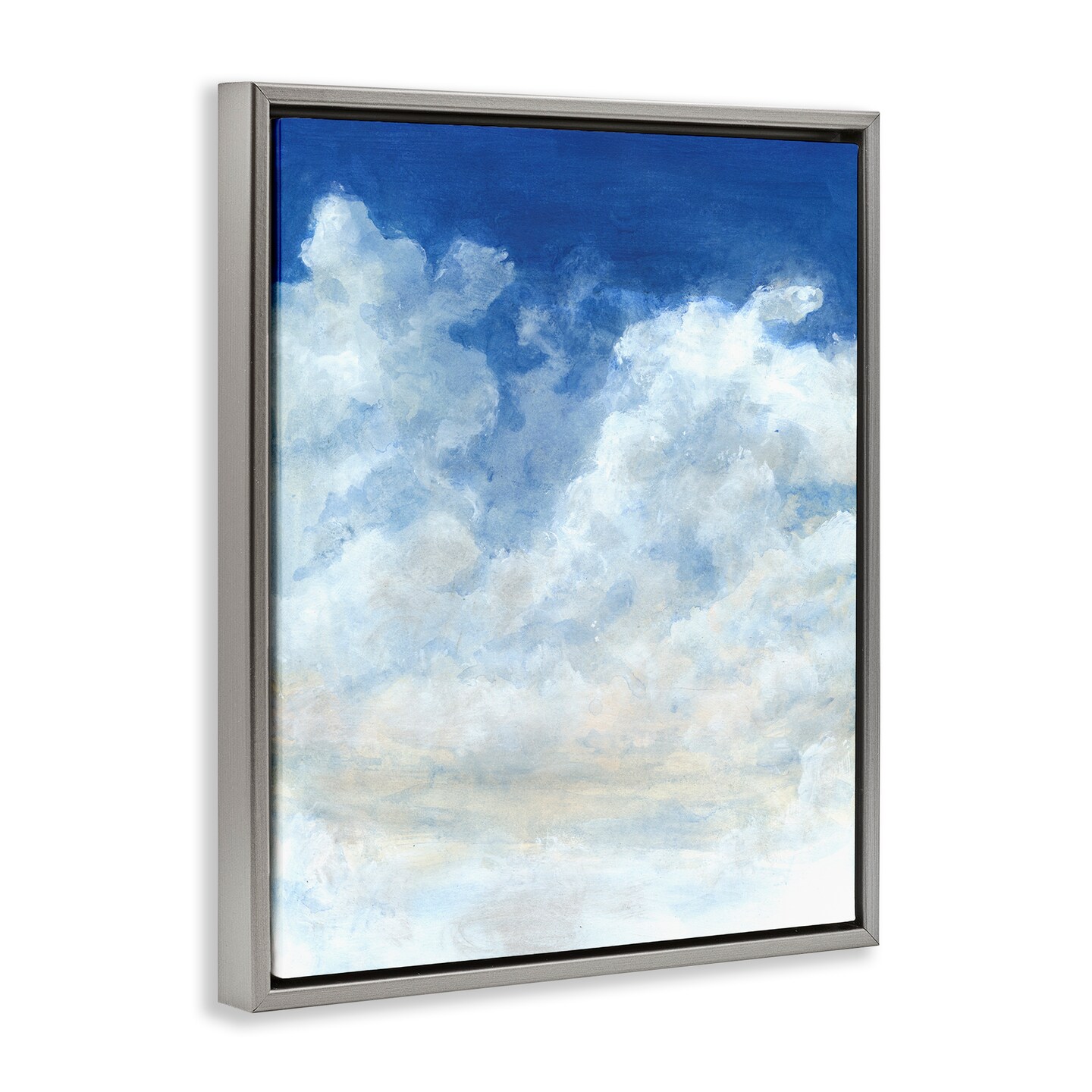 Stupell Industries Full Clouds in Blue Sky Framed Floater Canvas Wall Art Design by Grace Popp