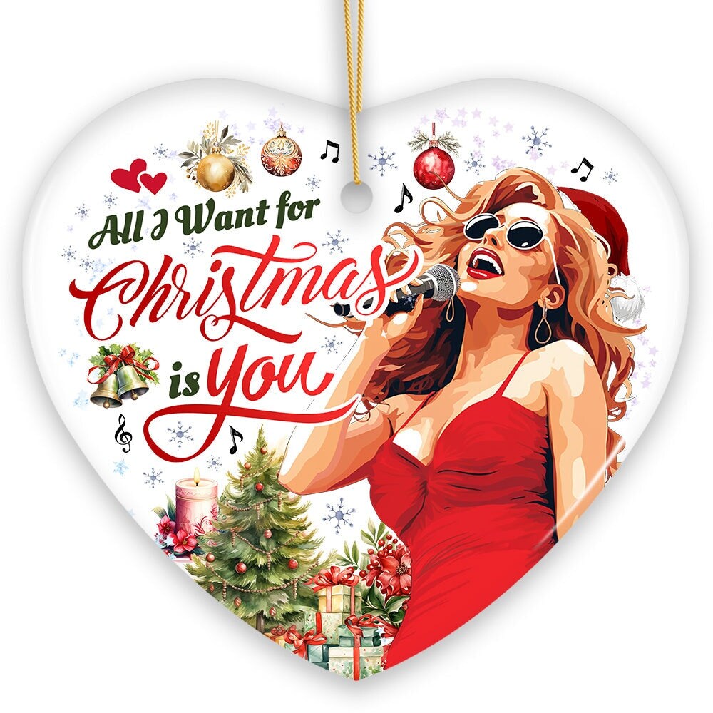 All I Want for Christmas is You Elegant Artistic Musical Christmas Ornament, Classic Tree Decoration