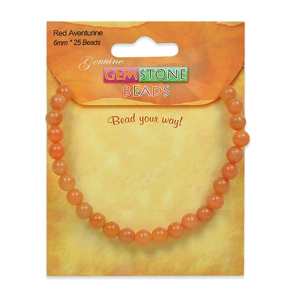 Red Aventurine Beads Pack of 25