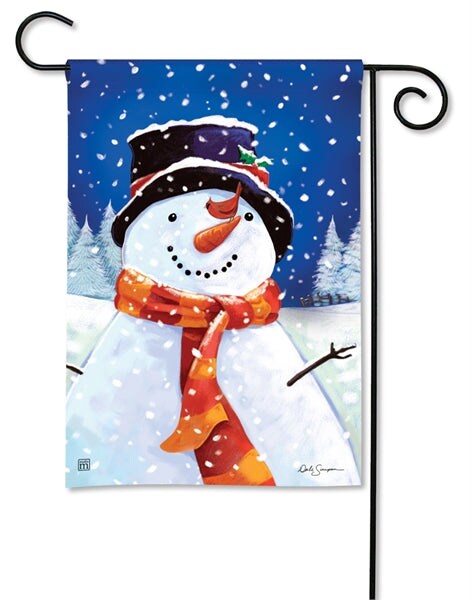I Love Winter Snowman Garden Flag