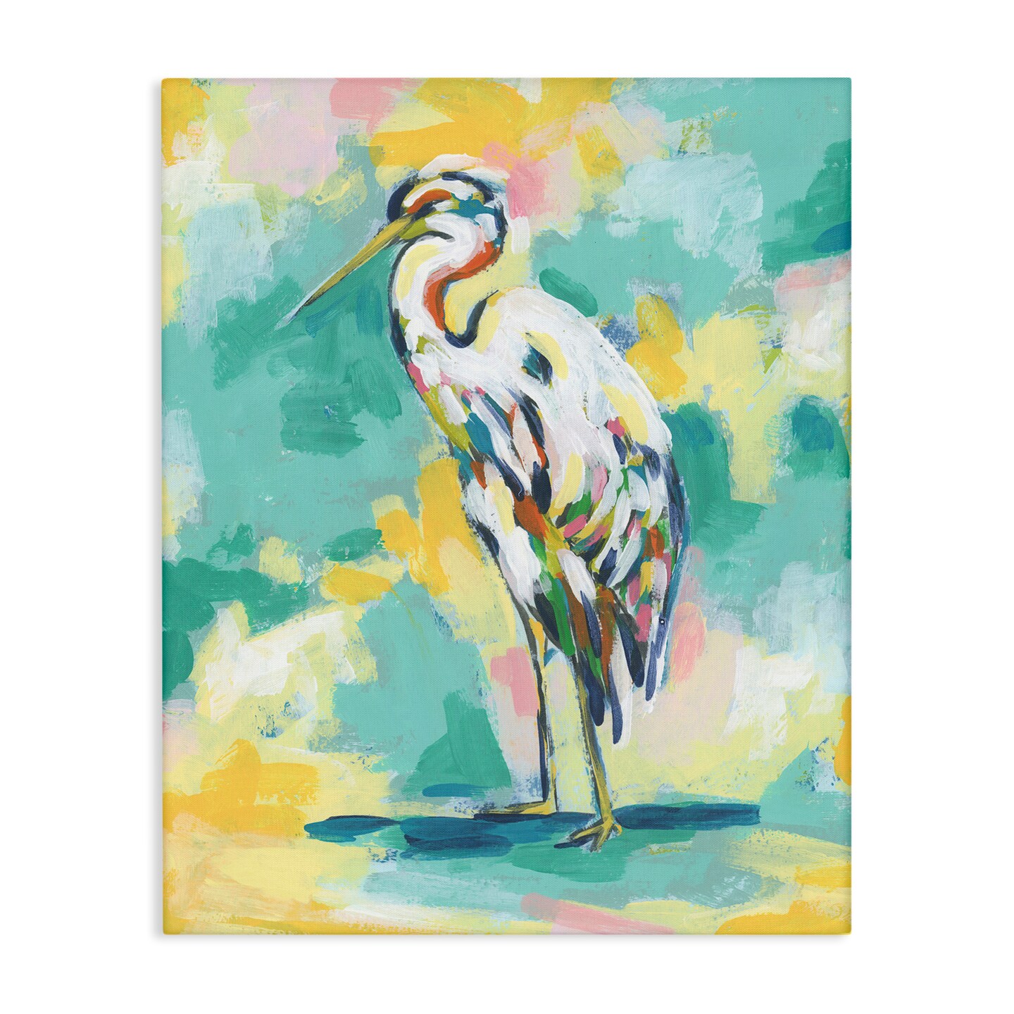 Stupell Industries Blue Modern Crane Canvas Wall Art Design by