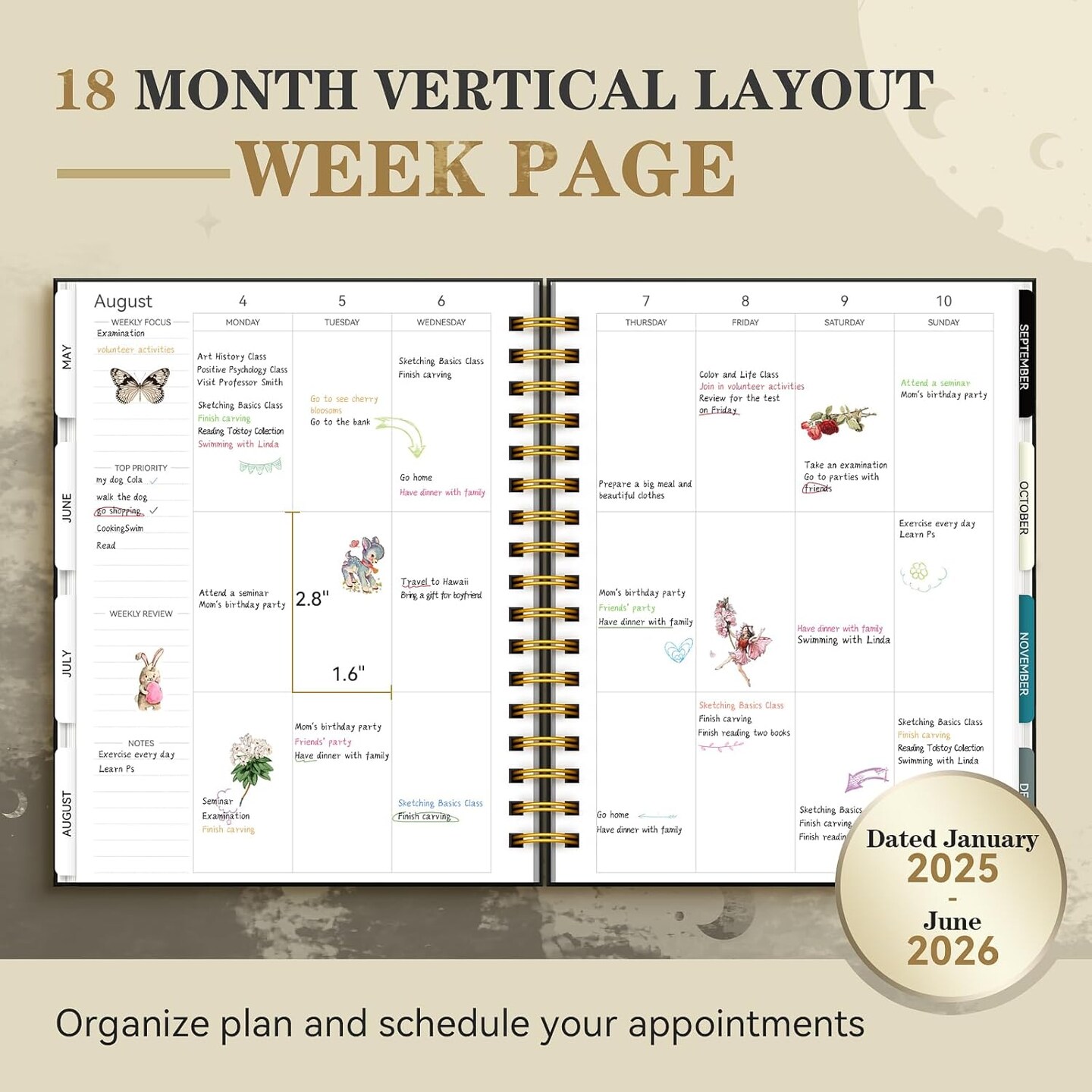 2025 Planner Weekly and Monthly, 2025-2026 Planner Spiral