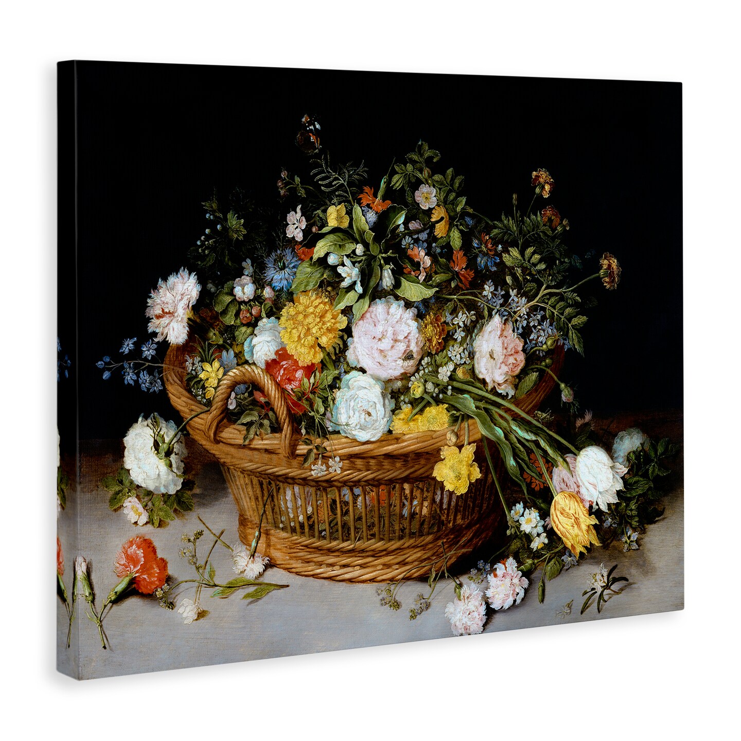 Stupell Industries Vintage Flower Basket Canvas Wall Art Design by CAD