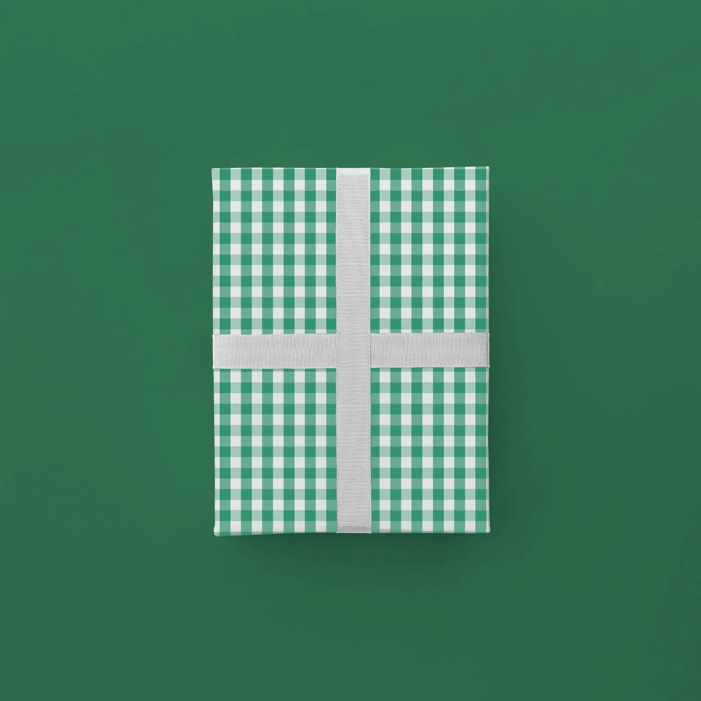 Green Vintage Gingham Gift Wrap