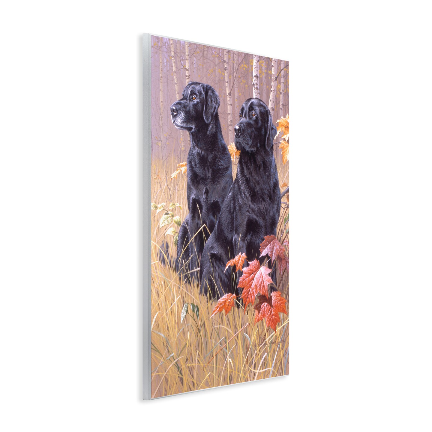 Stupell Industries Autumnal Black Dogs Wall Plaque Art Design by Rod Lawrence