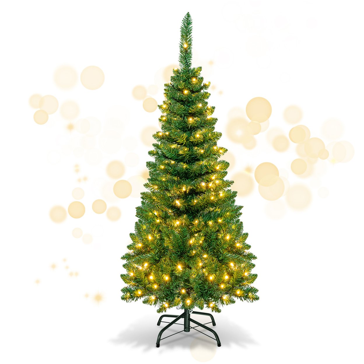 4.5Ft/6.5Ft/7.5Ft Pre-Lit Pencil Christmas Tree Traditional Indoor