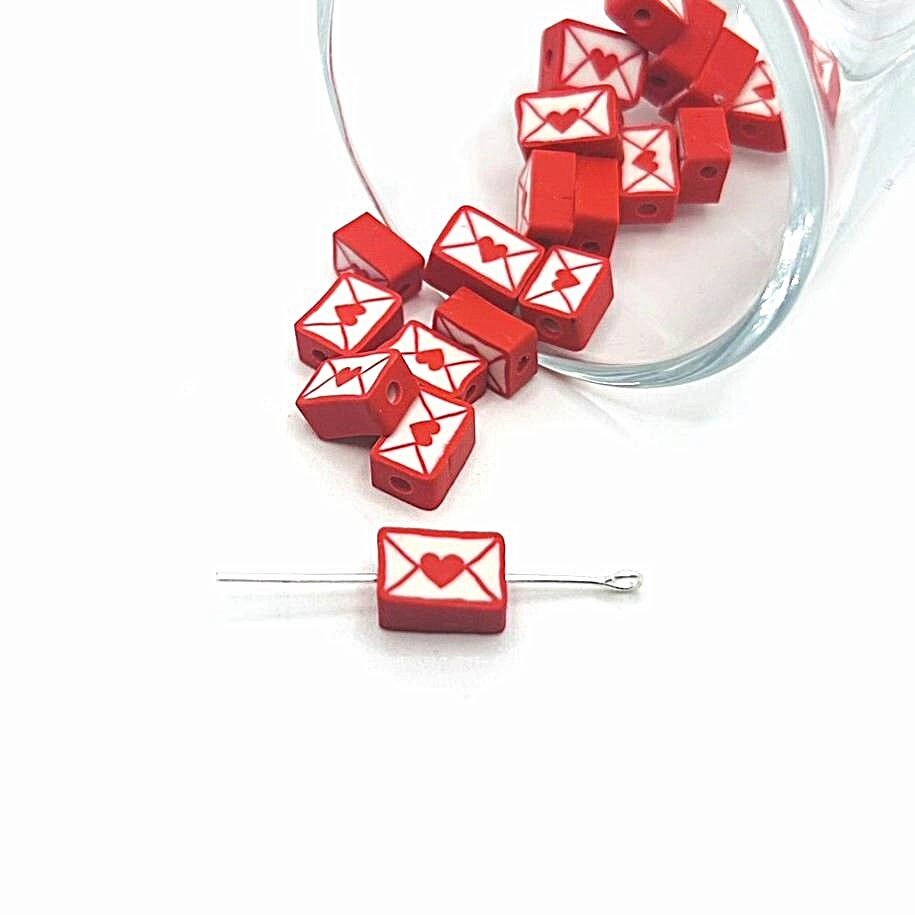 4, 20 or 50 Pieces: Valentine&#x27;s Day Love Letter Beads