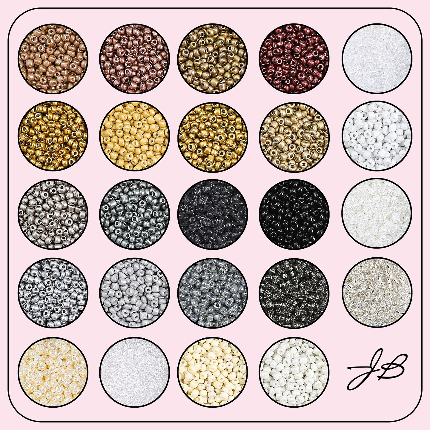 John Bead 12500pcs Assorted 24 Colors Glass Seed Beads 8/0 Jewelry Making Bead Box