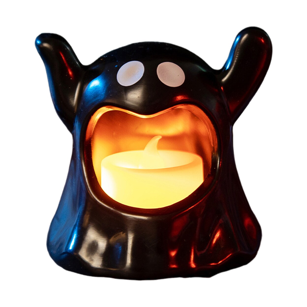 Halloween Ghost Lamp Cute Led Candle Light Spooky Halloween Atmosphere Figurine Realistic Flame-Free Glowing Table