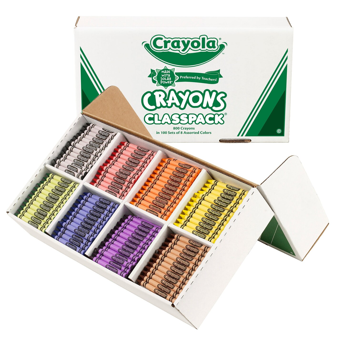 Crayon Classpack&#xAE;, Regular Size, 8 Colors, Pack of 800