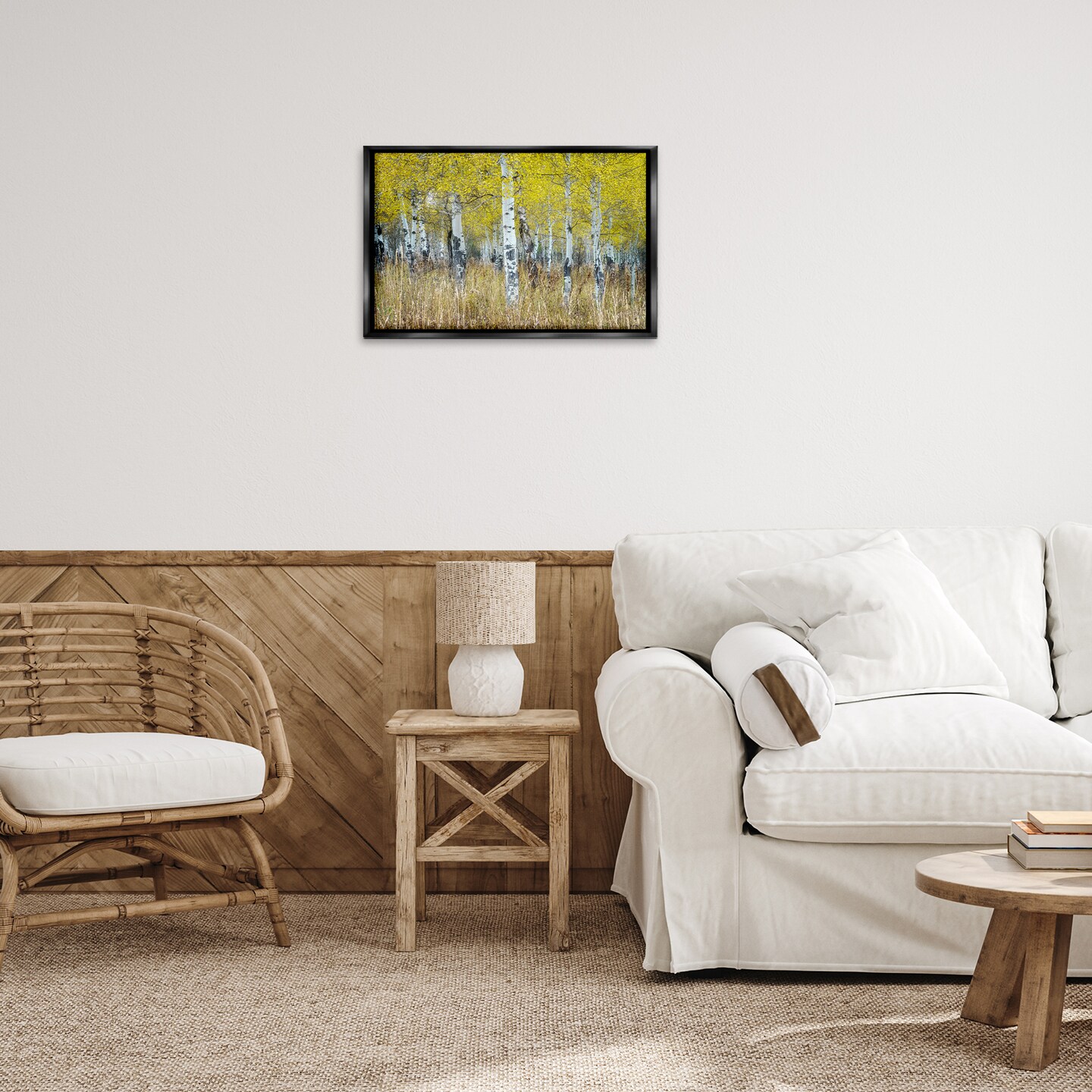 Stupell Industries Dense Birch Trees Framed Floater Canvas Wall Art Design by Rick Berk