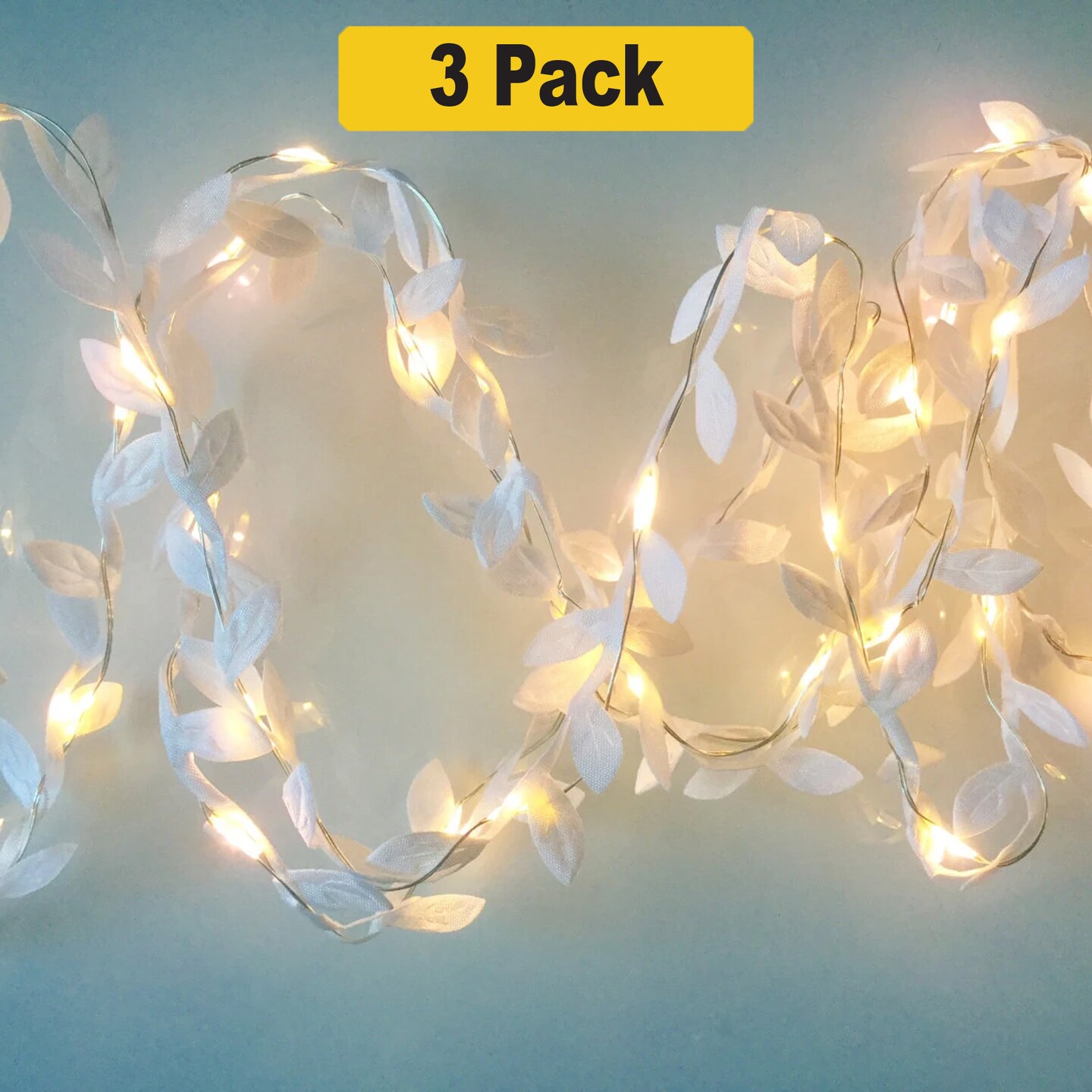 Decorative 20 LED Green Leaf String Lights — Perfect for Headboards & Patios