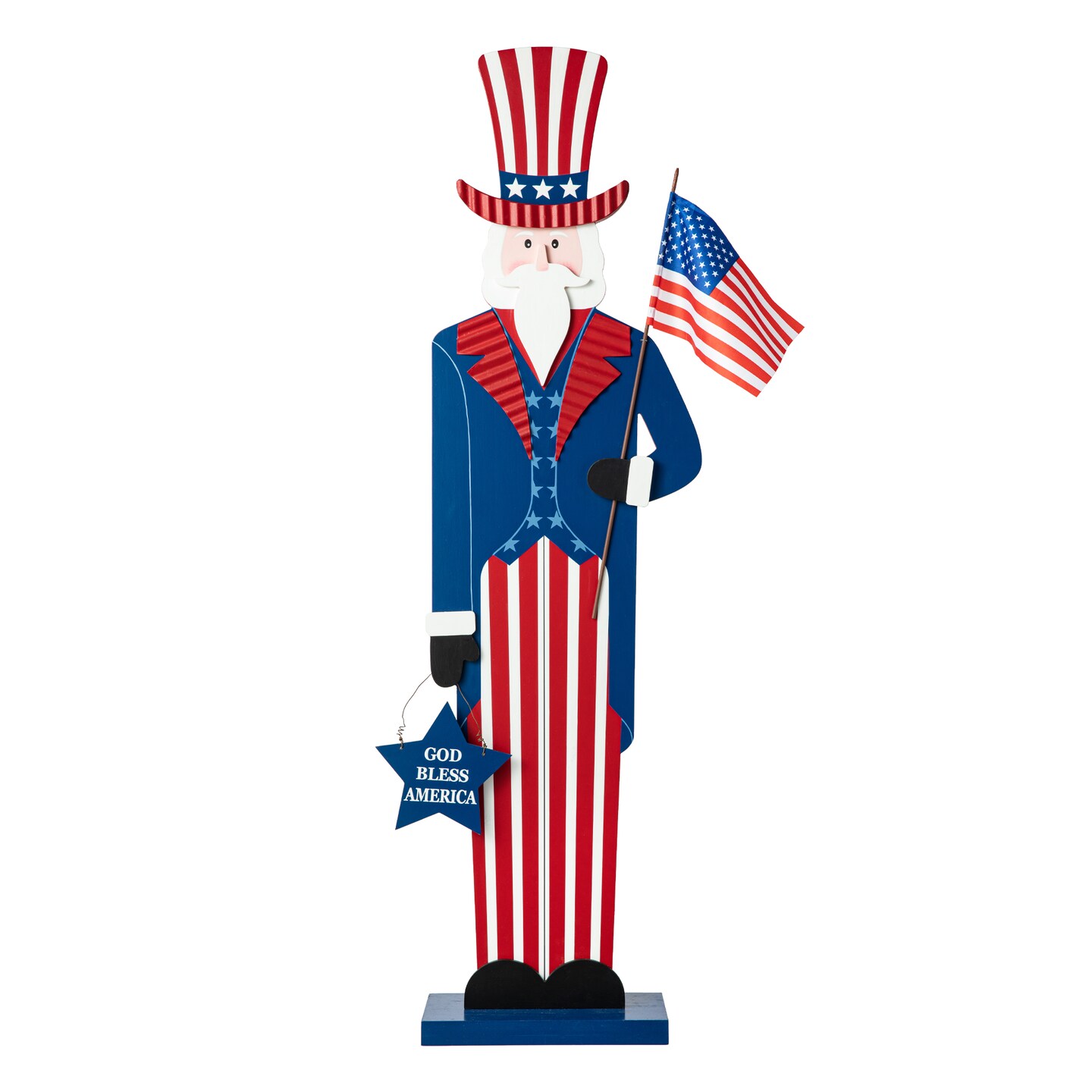 40&#x22;H Patriotic/ Americana Uncle Sam Porch Decor