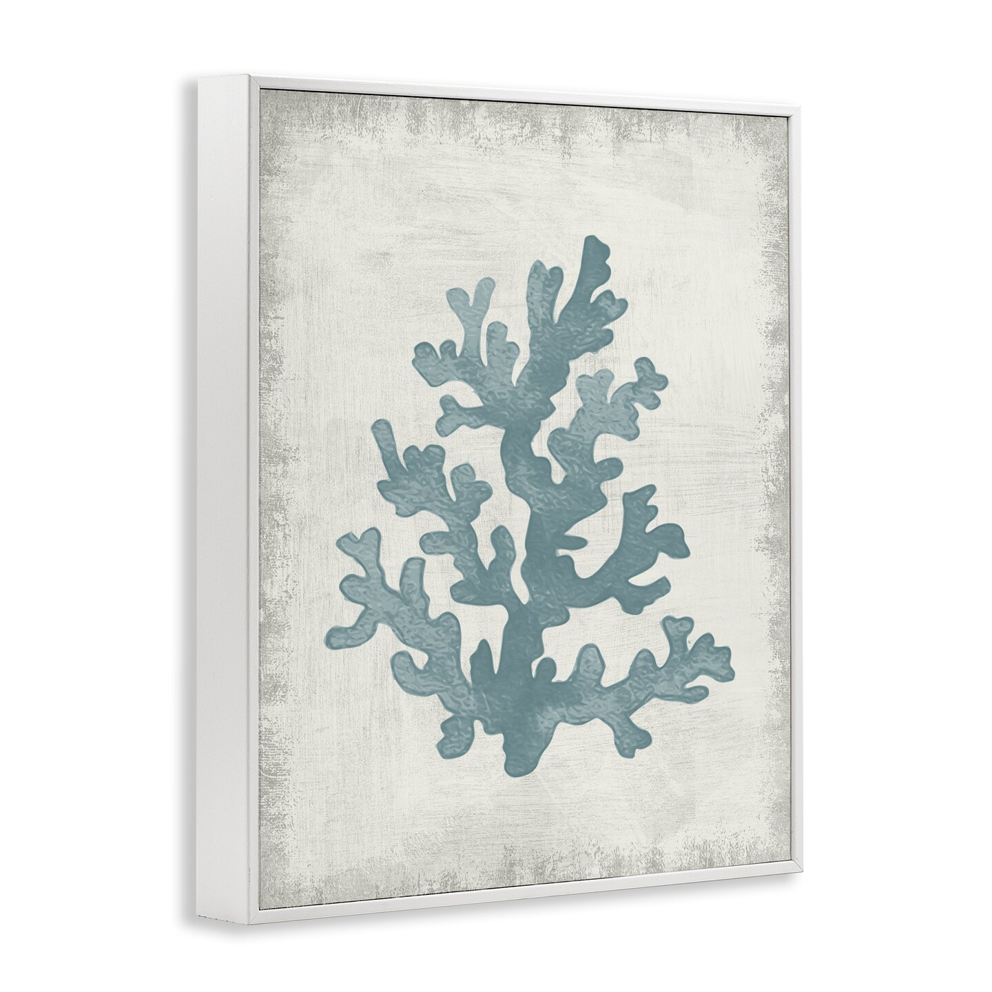 Stupell Industries Blue Coral Form Framed Giclee Wall Art Design by Conrad Knutsen