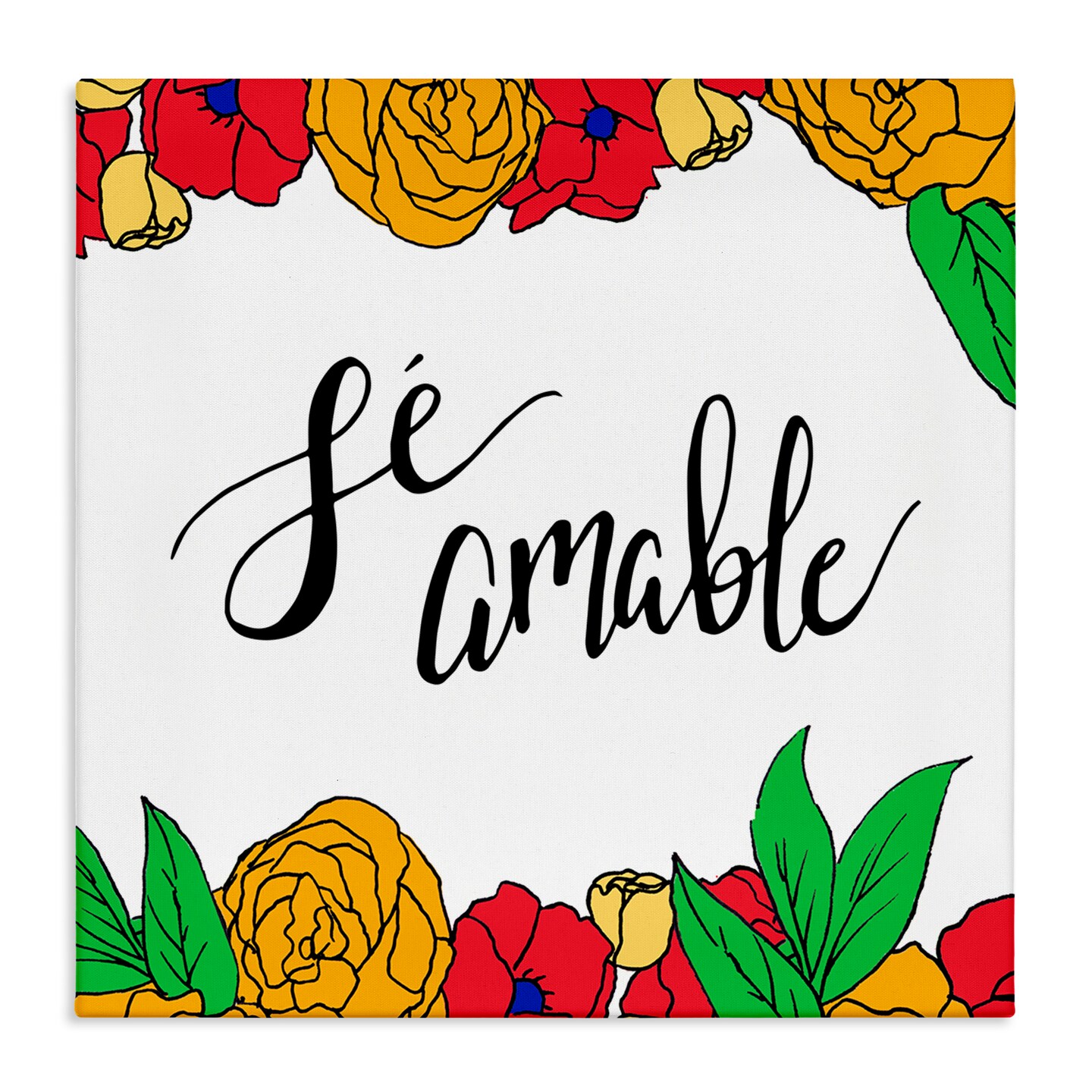 Stupell Industries Sé Amable Florales Tropicales Canvas Wall Art