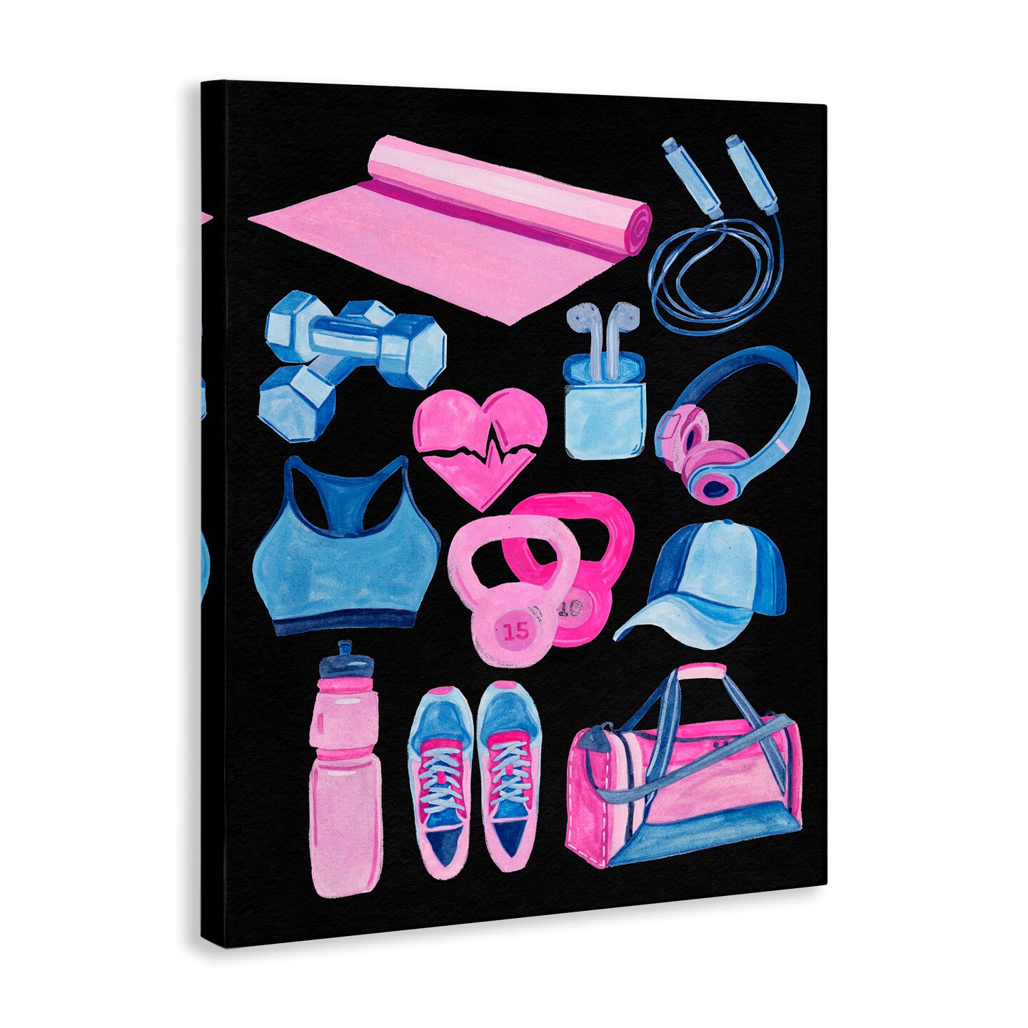 Stupell Industries Bold Workout &#x26; Exercise Canvas Wall Art Design by Melissa Wang