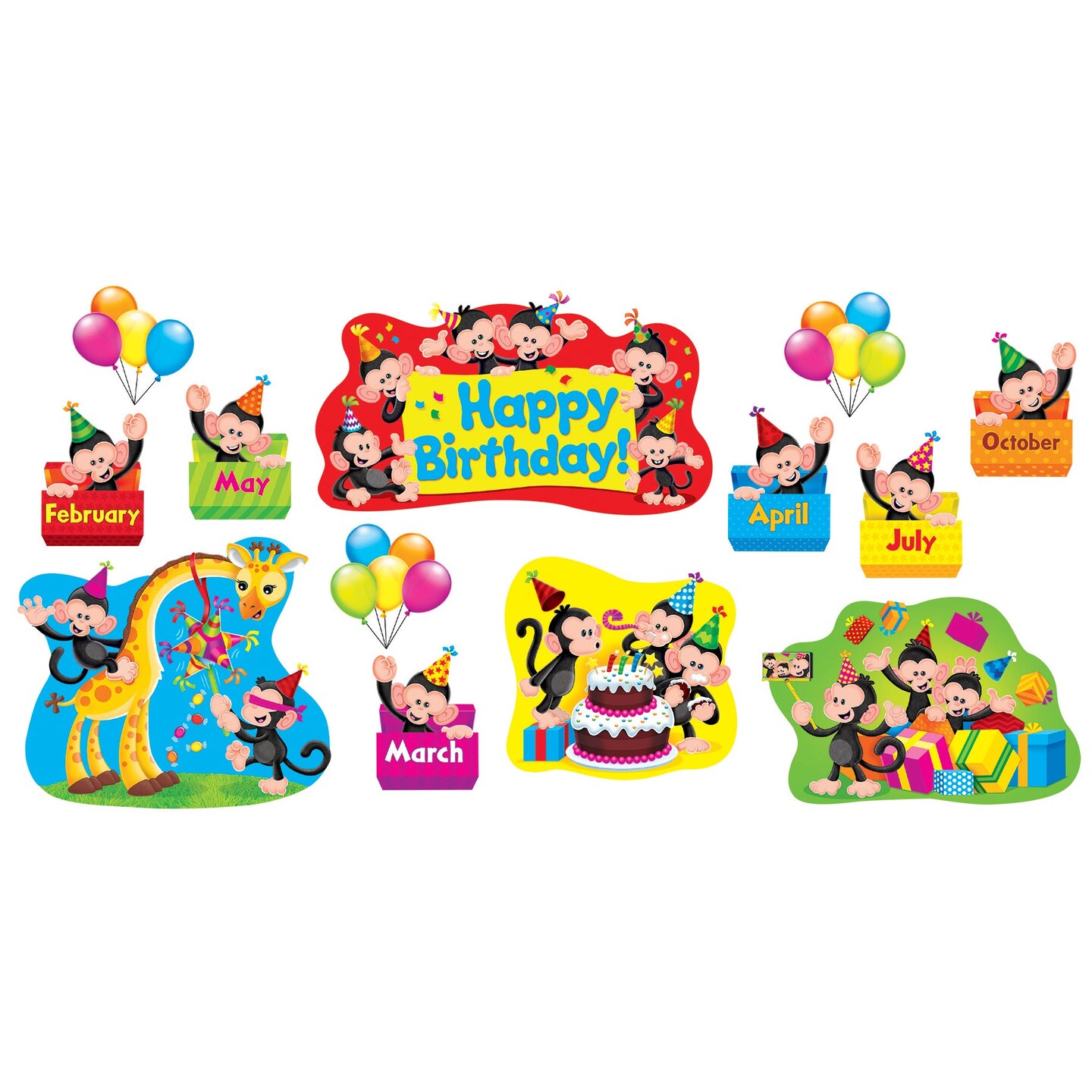 Monkey Mischief&#xAE; Birthday Bulletin Board Set
