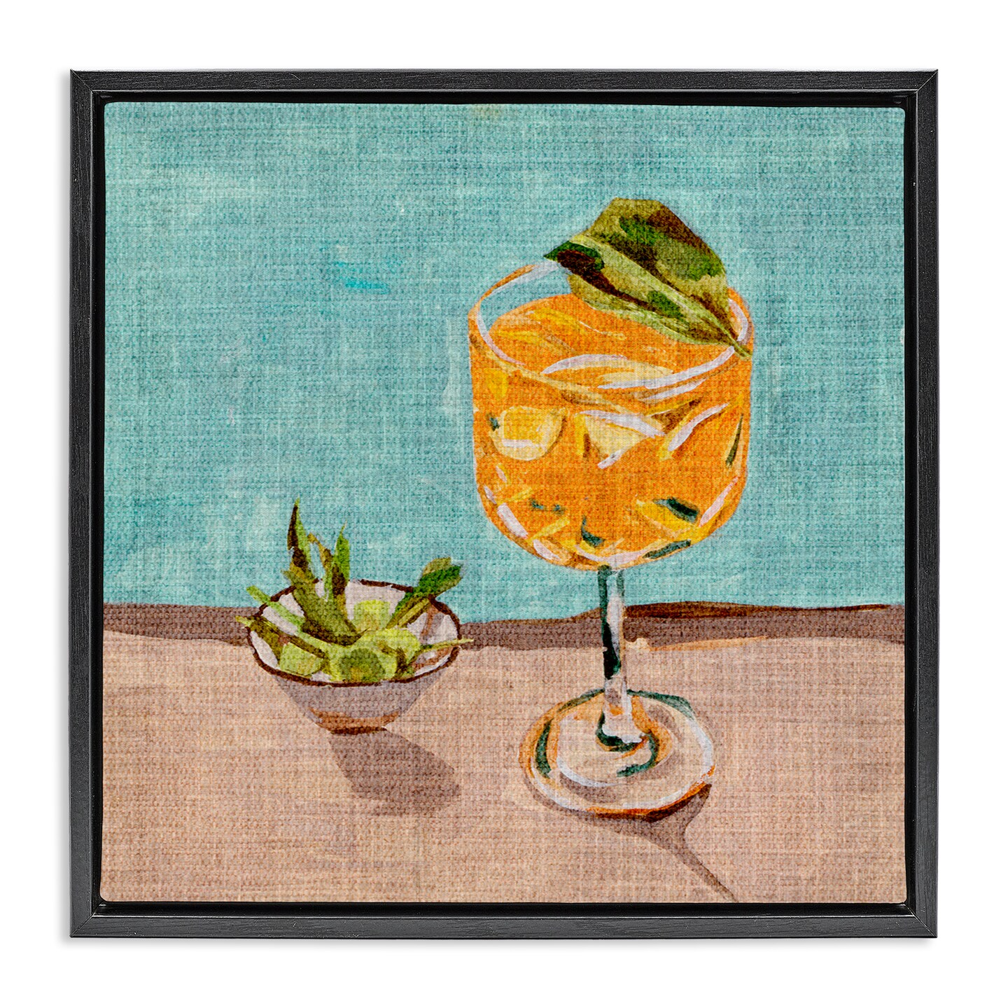 Stupell Industries Orange Cocktails Still Life Framed Floater Canvas Wall Art Design by Melissa Wang