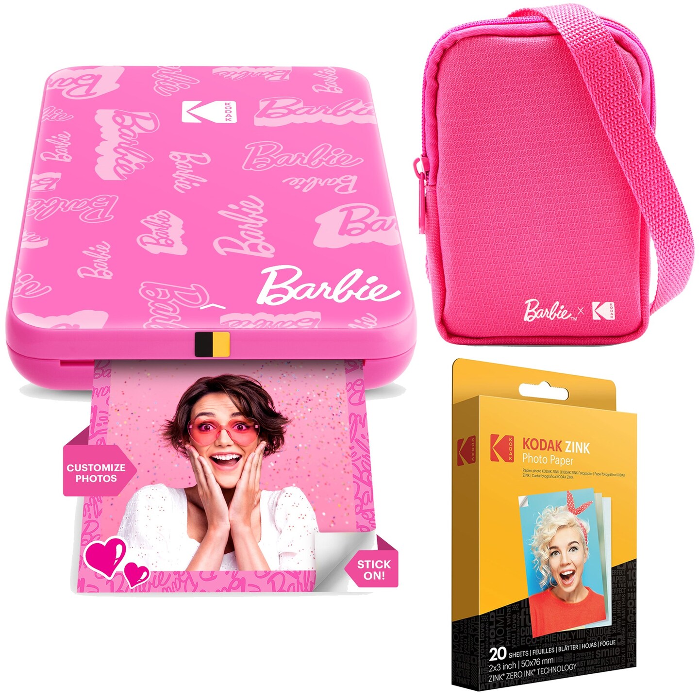 Kodak x Barbie Step Slim Instant Portable Photo Printer Barbie Starter Bundle (Signature Style)