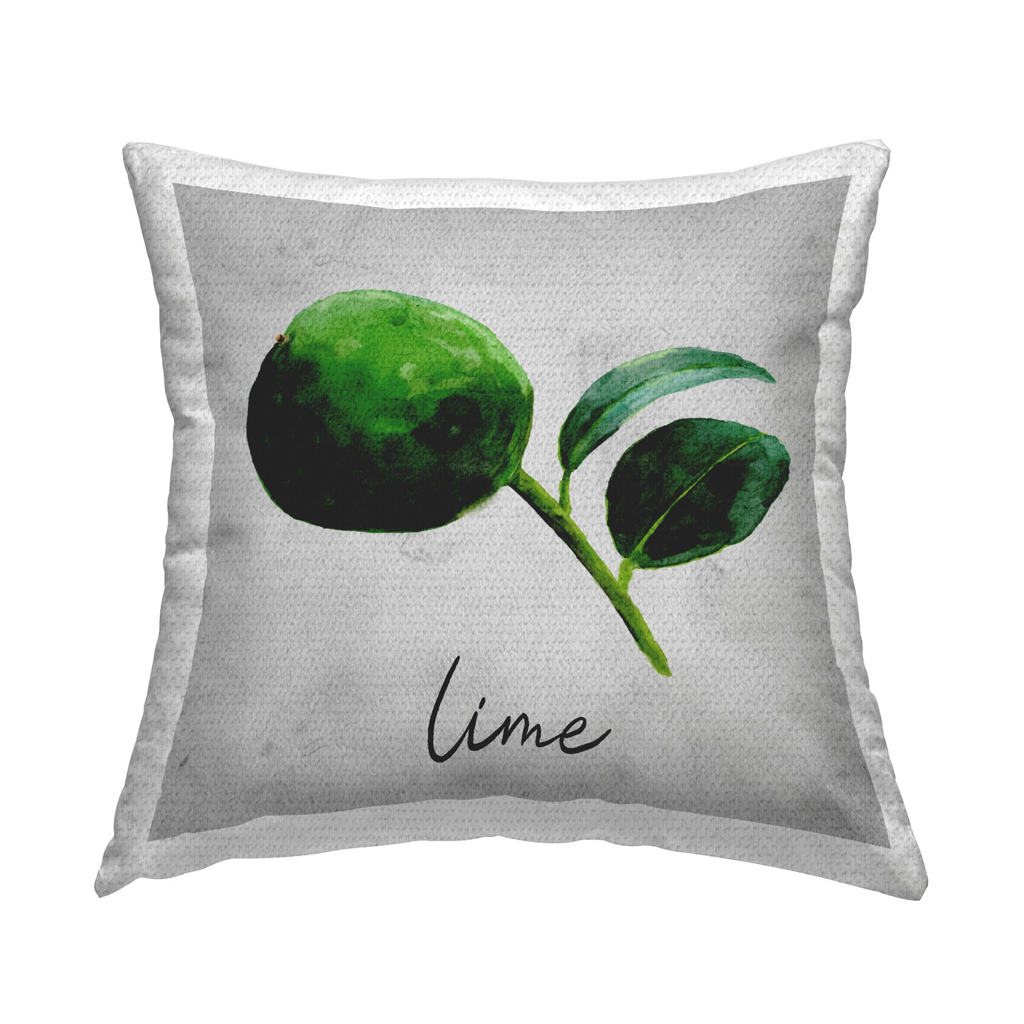 Kitchen Lime with Leaf Outdoor Printed Pillow Design by Regina Moore, 18 x 7 x 18