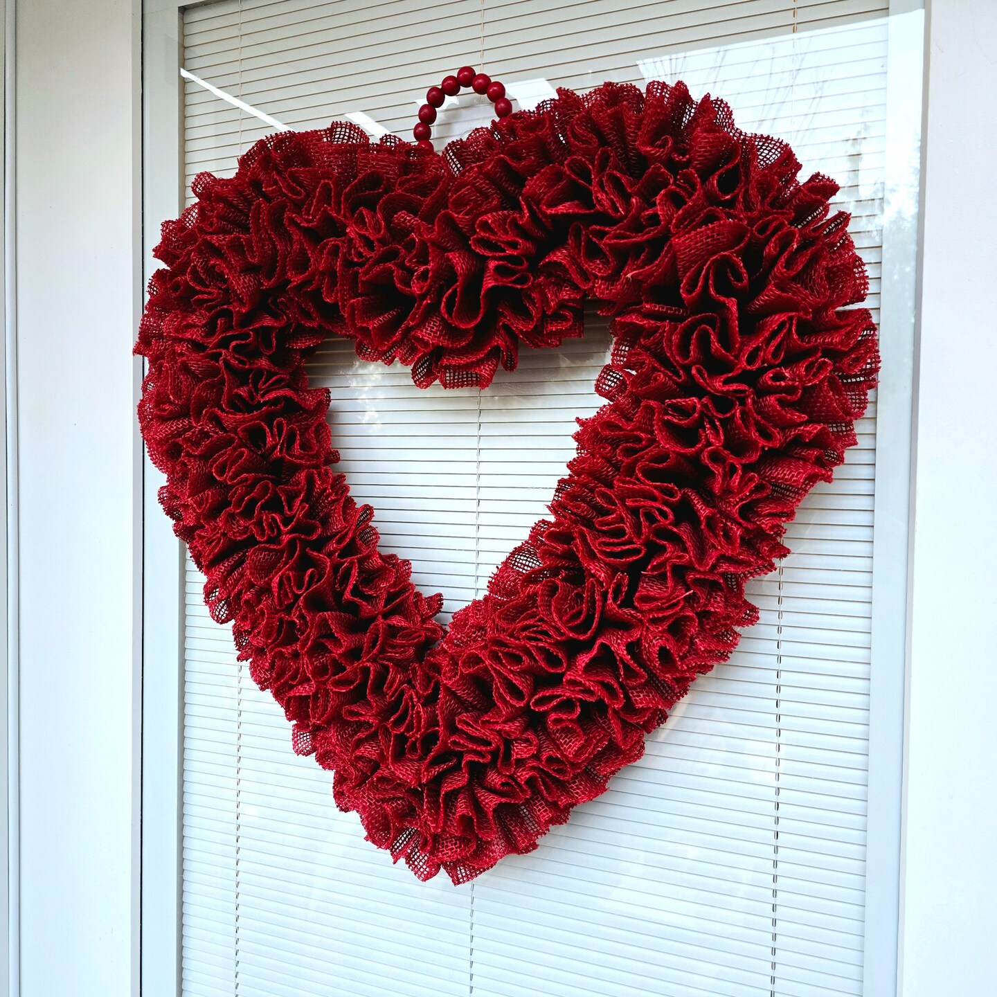 Red Heart Shaped Wreath For Front Door