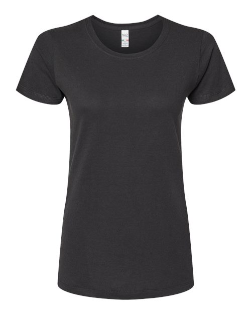 M&O Women's Gold Soft Touch Premium Cotton Jersey Crewneck Short Sleeve Comfort Tee For Casual Wear