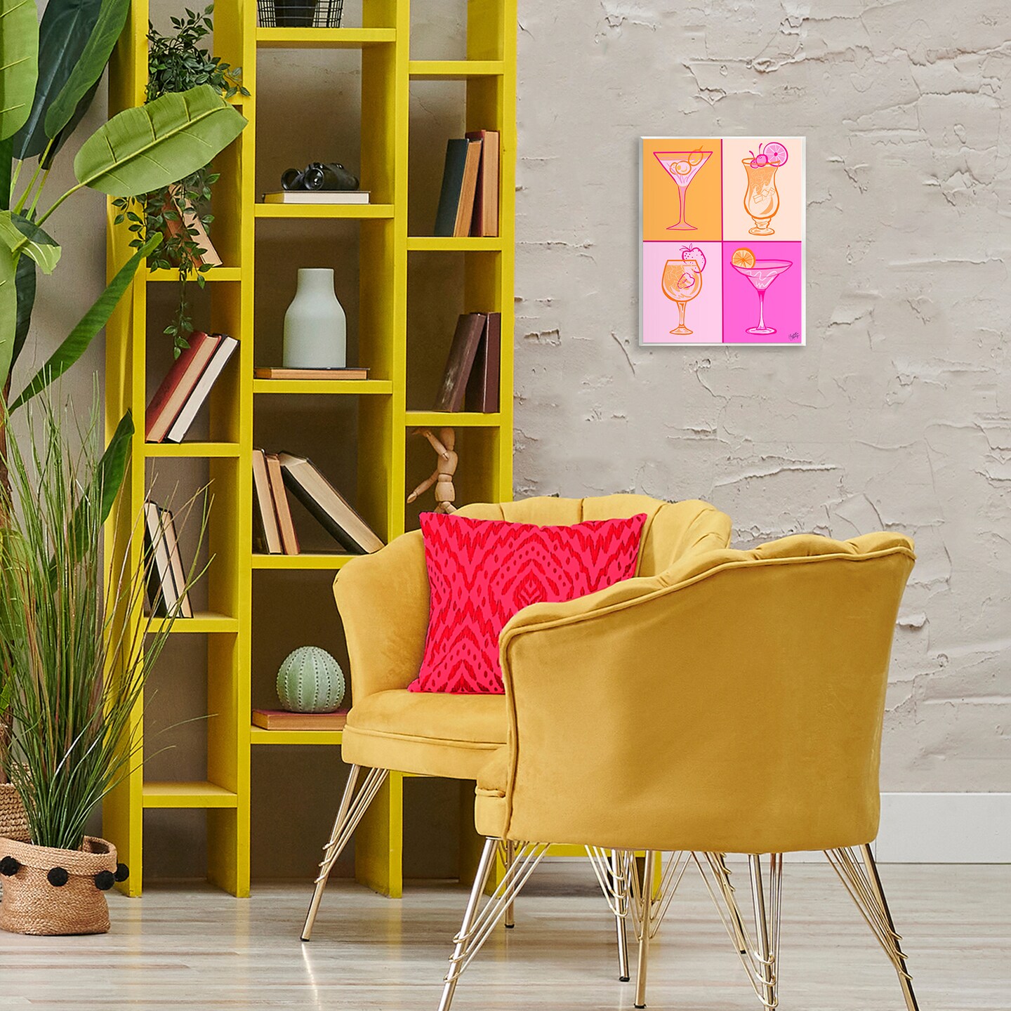 Stupell Industries Pink & Orange Cocktails Wall Plaque Art Design by Elizabeth Medley