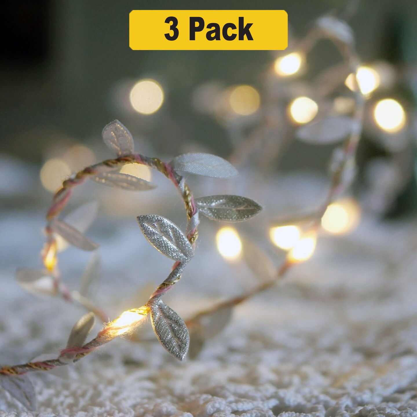Elegant Leaf Vine Fairy Lights — 20 LED Battery String for Boho Decor
