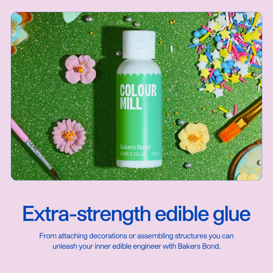 Edible Glue Cookie Decorating Supplies – 50 ML - Edible Adhesive for Baking, Decoration Bonding Gingerbread Frosting Decorating Supplies – Use with Fondant, Gum Paste, Chocolate, Marzipan